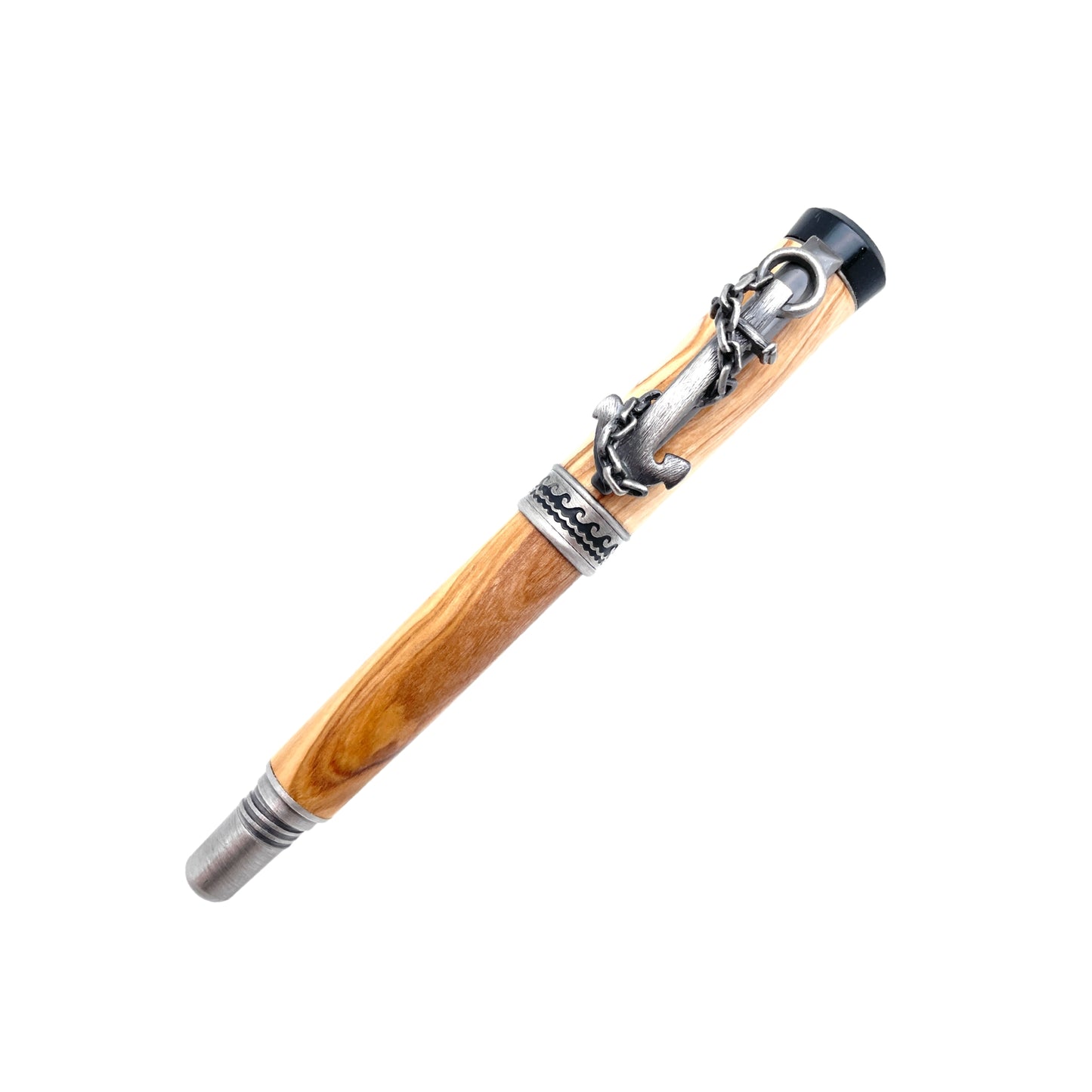 STYLO EN BOIS D'OLIVIER - MODELE ANCRE