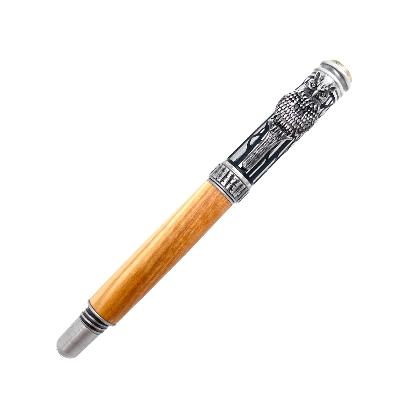 STYLO EN BOIS D'OLIVIER - MODELE CHOUETTE