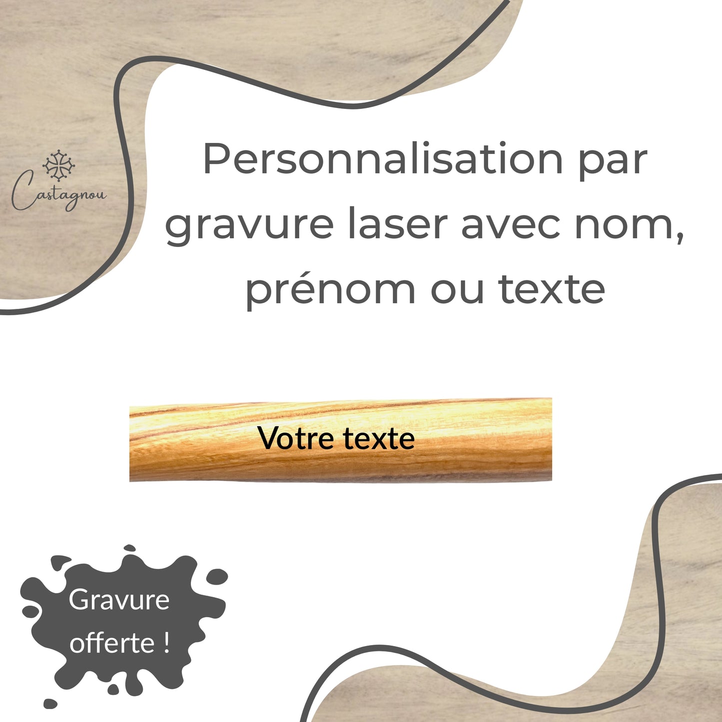 STYLO EN BOIS D'OLIVIER - MODELE BILLARD