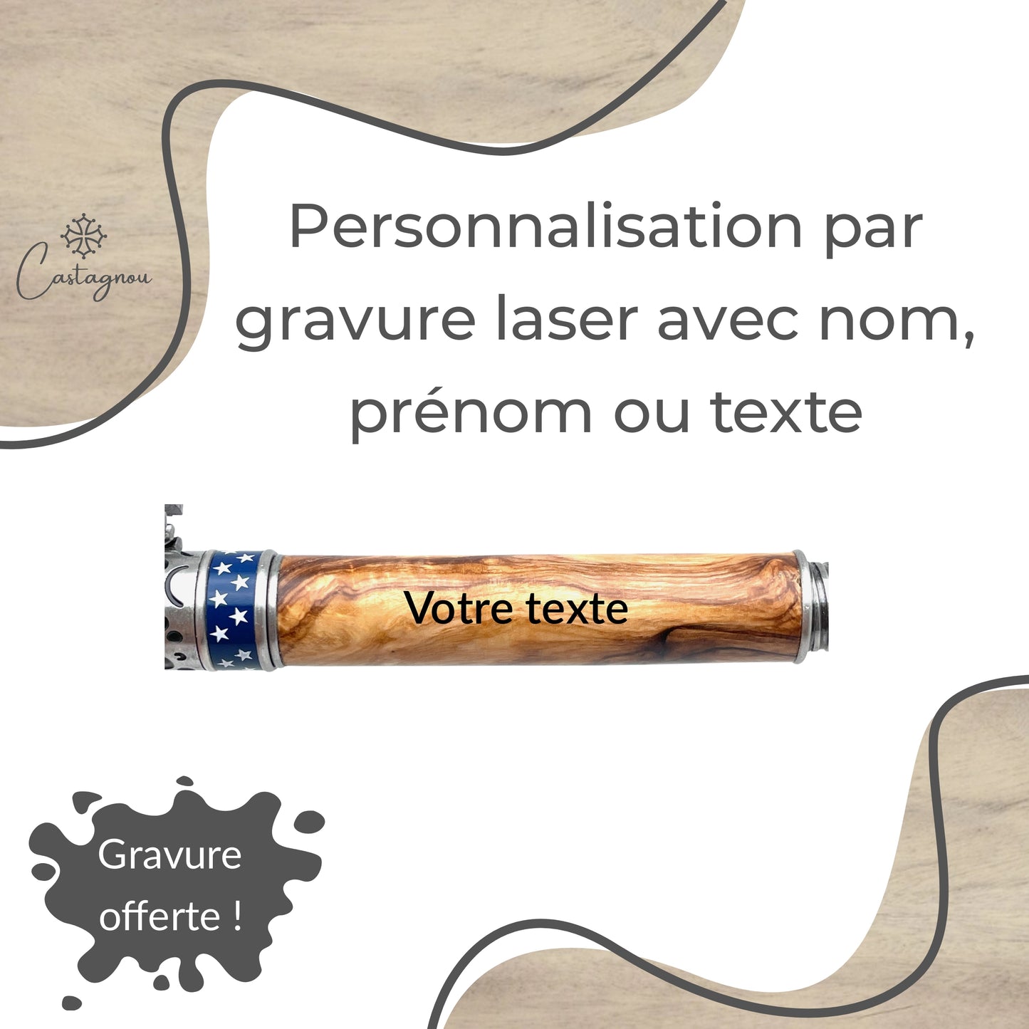 STYLO EN BOIS D'OLIVIER - MODELE NASA