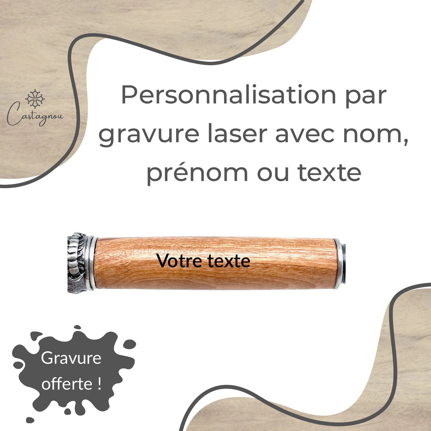 STYLO EN BOIS D'OLIVIER - MODELE SCORPION