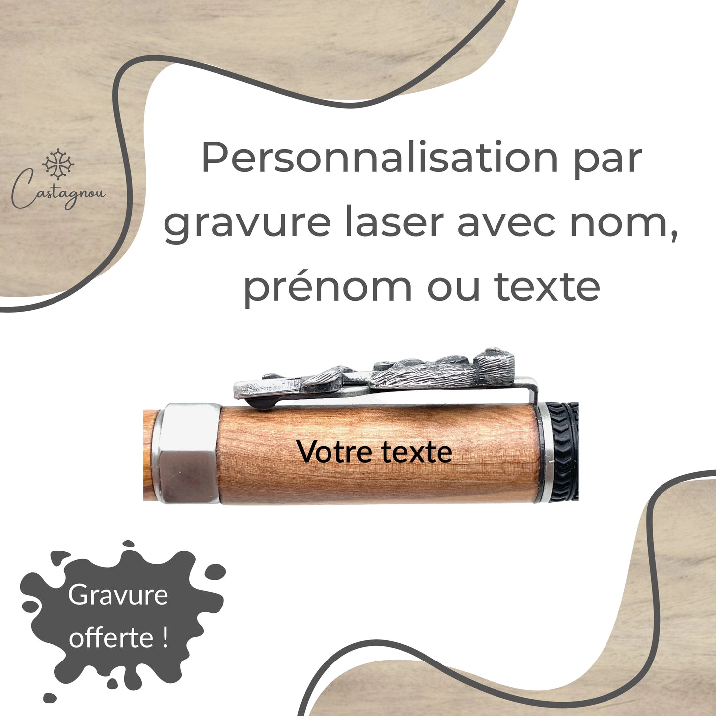 STYLO EN BOIS D'OLIVIER - MODELE MECANIQUE