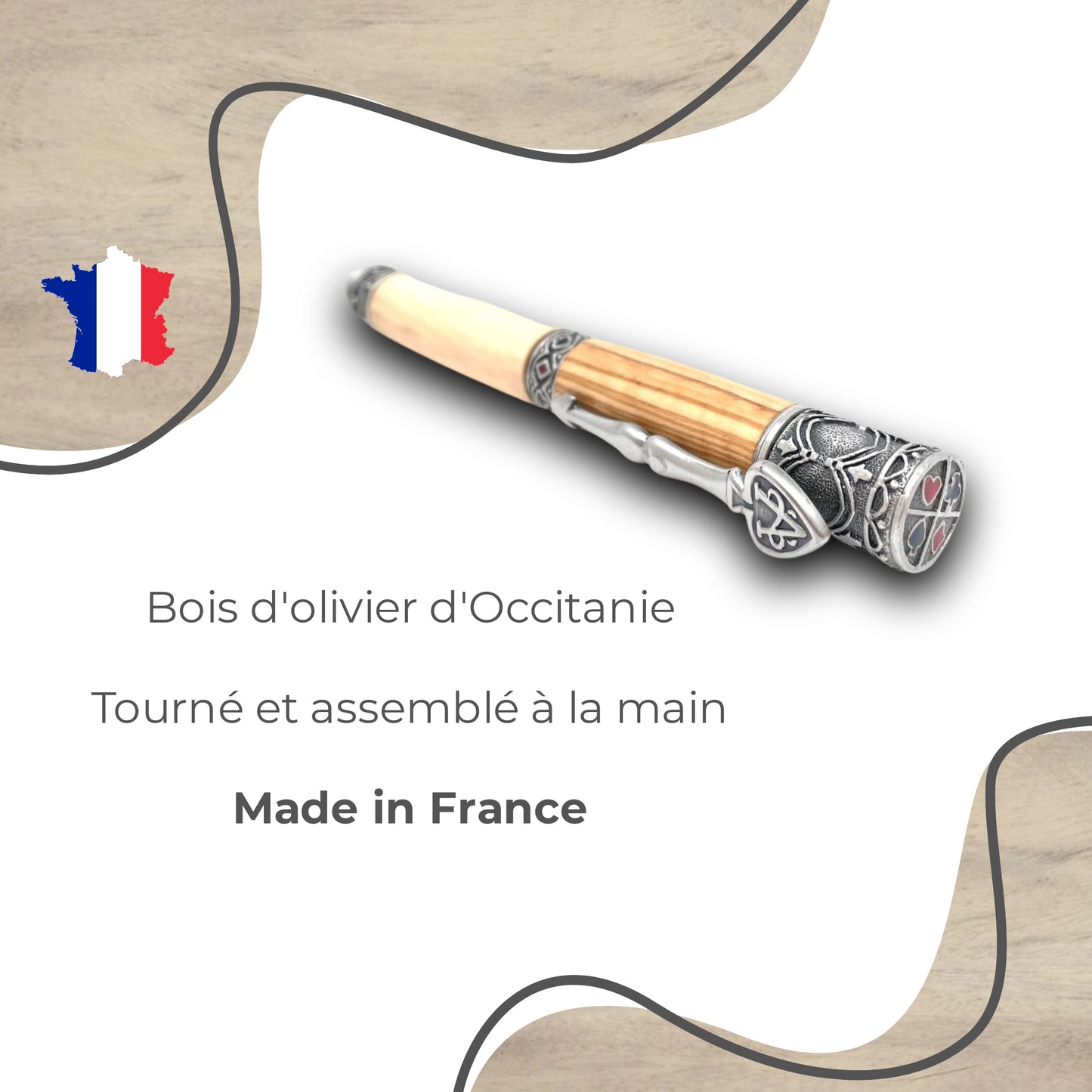 STYLO EN BOIS D'OLIVIER - MODELE CASINO