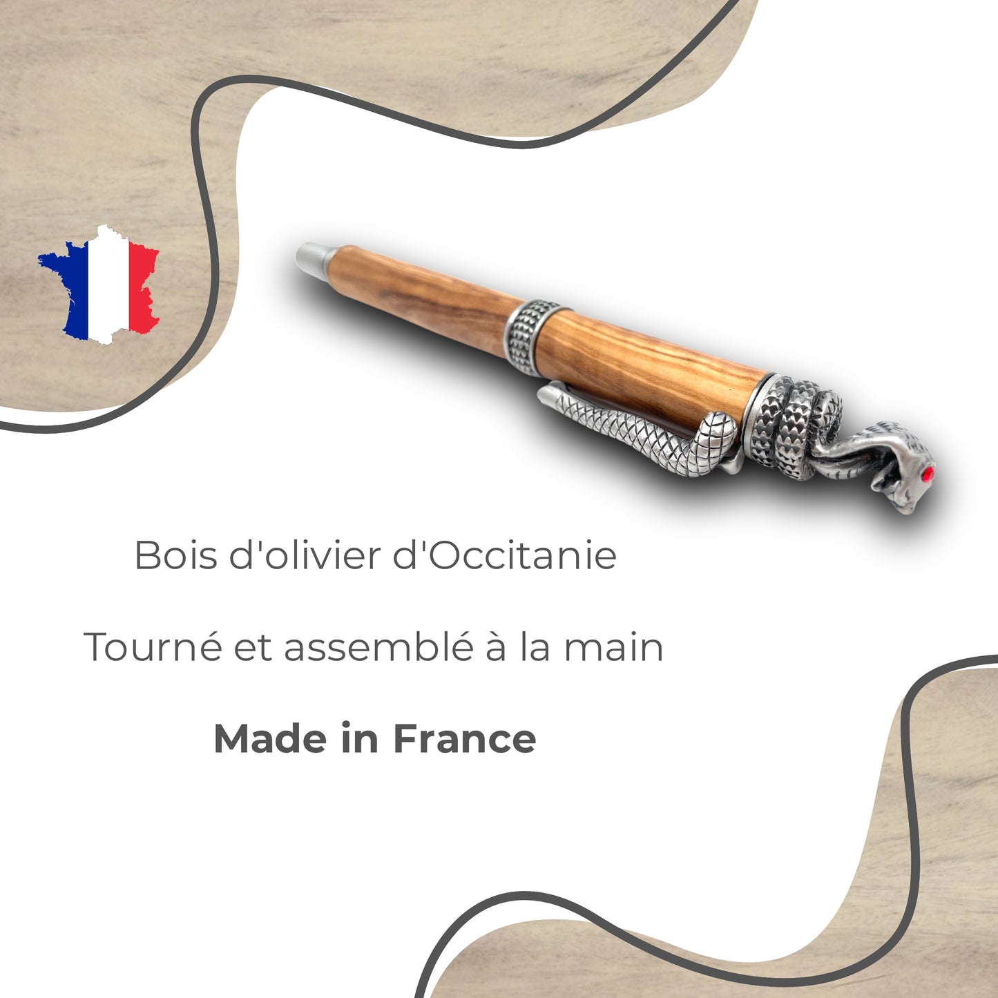 STYLO EN BOIS D'OLIVIER - MODELE COBRA