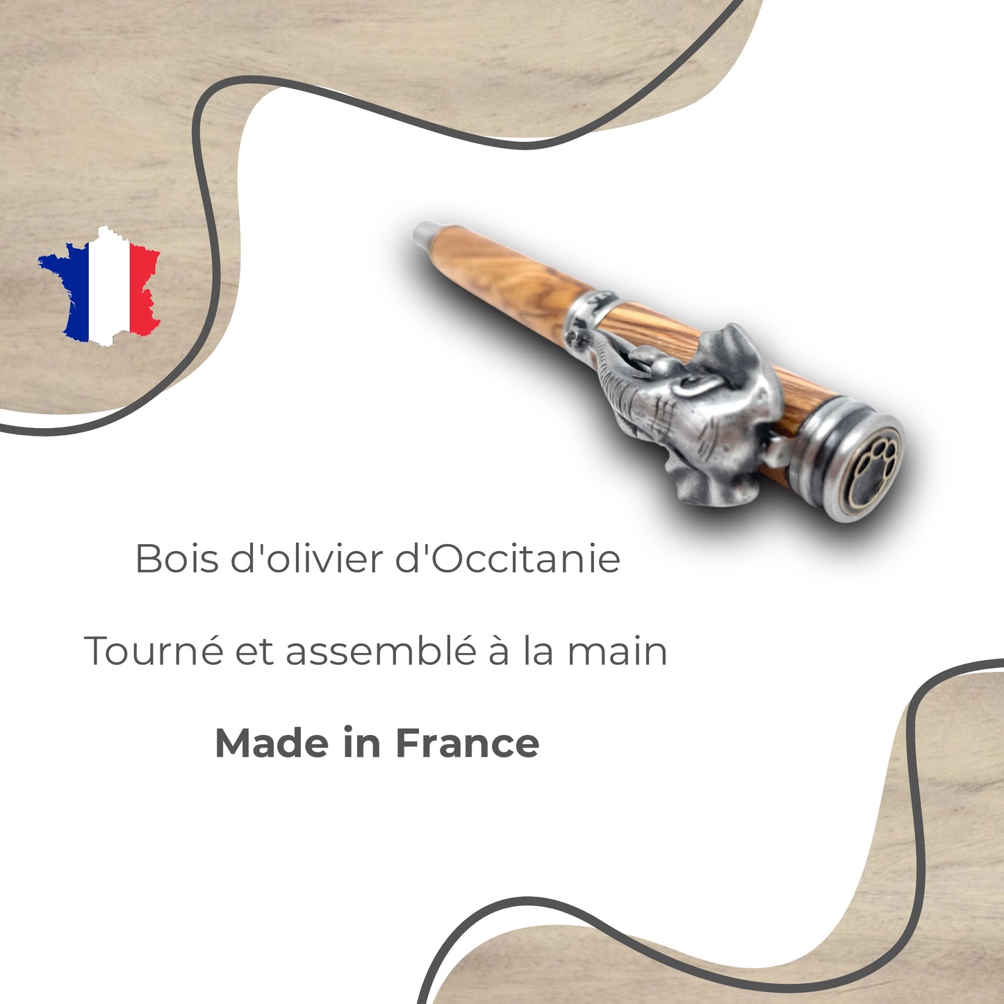 STYLO EN BOIS D'OLIVIER - MODELE ELEPHANT