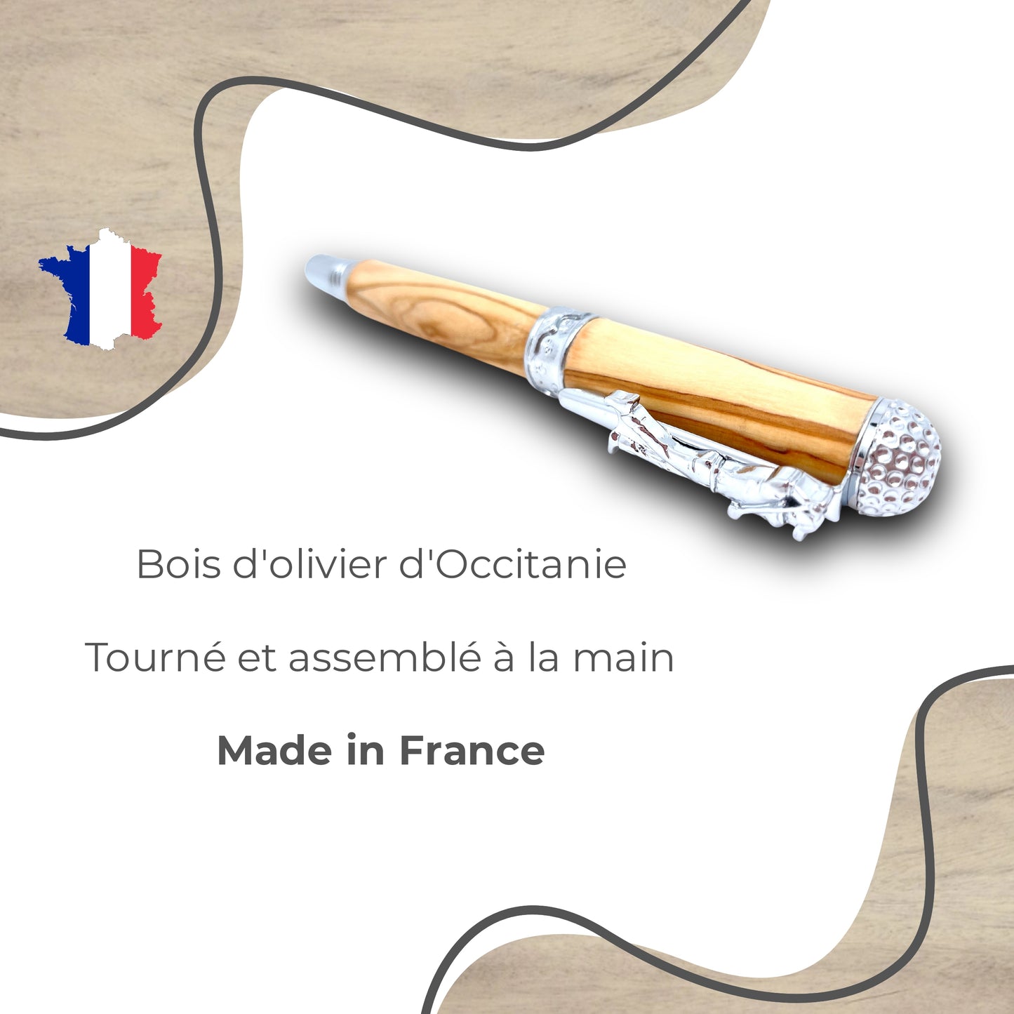 STYLO EN BOIS D'OLIVIER - MODELE GOLFEUR