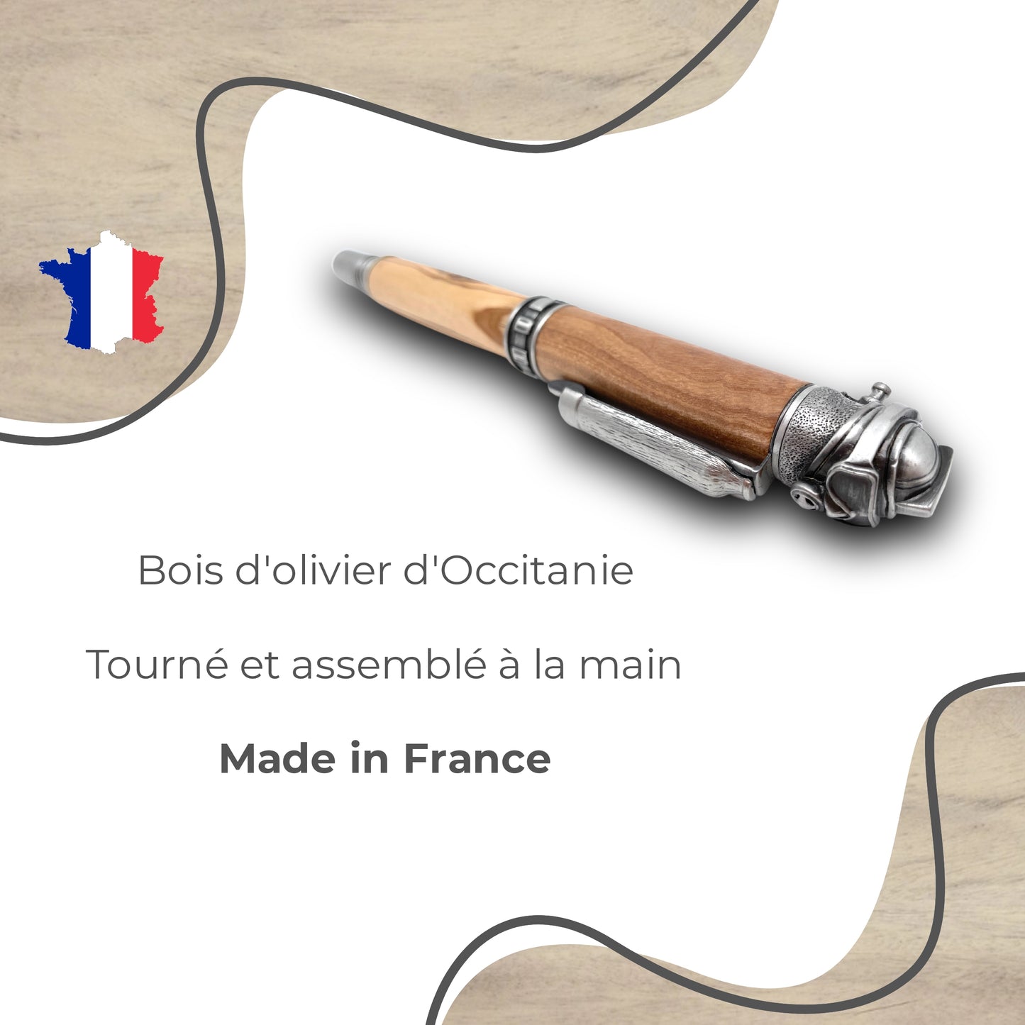 STYLO EN BOIS D'OLIVIER - MODELE SCUBA