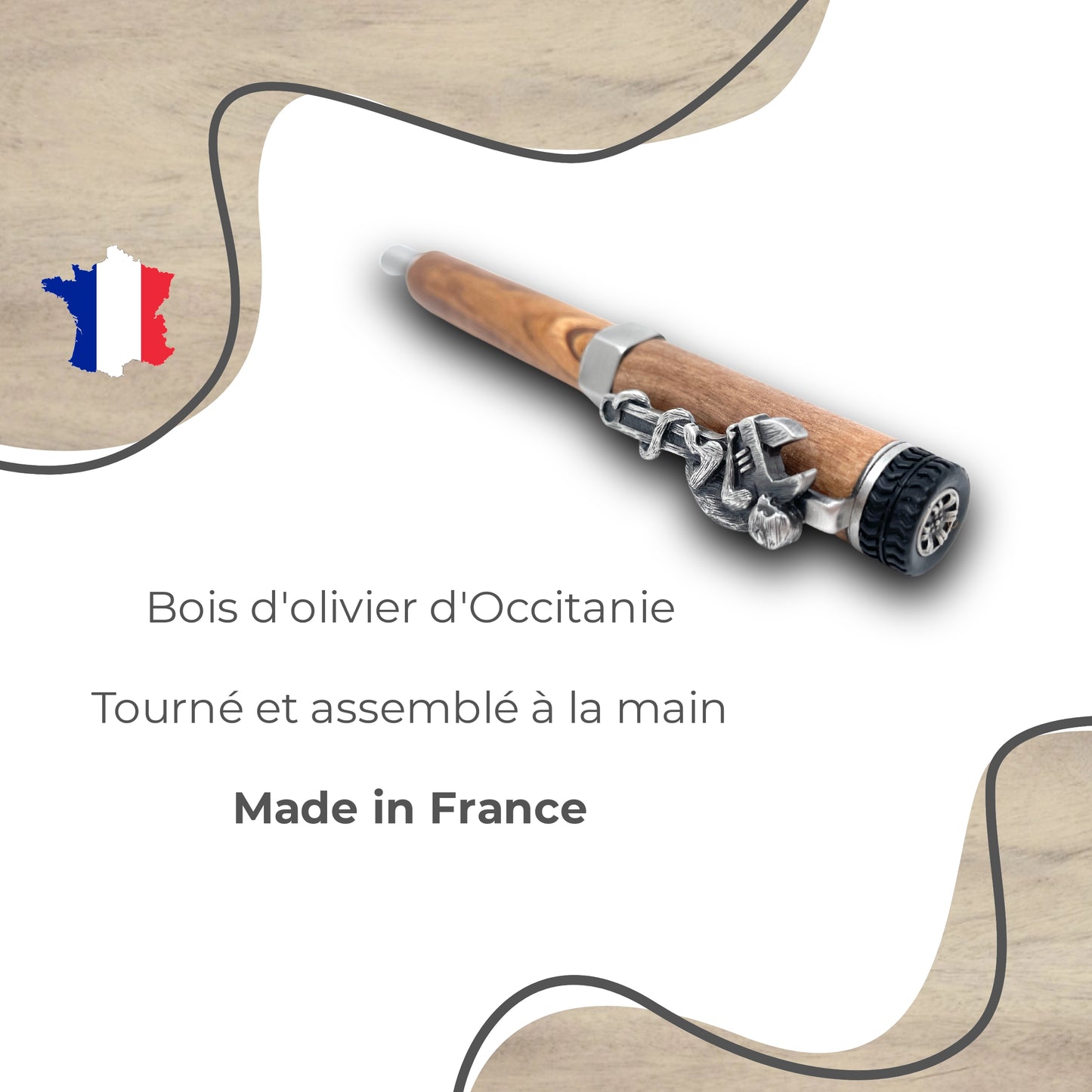 STYLO EN BOIS D'OLIVIER - MODELE MECANIQUE