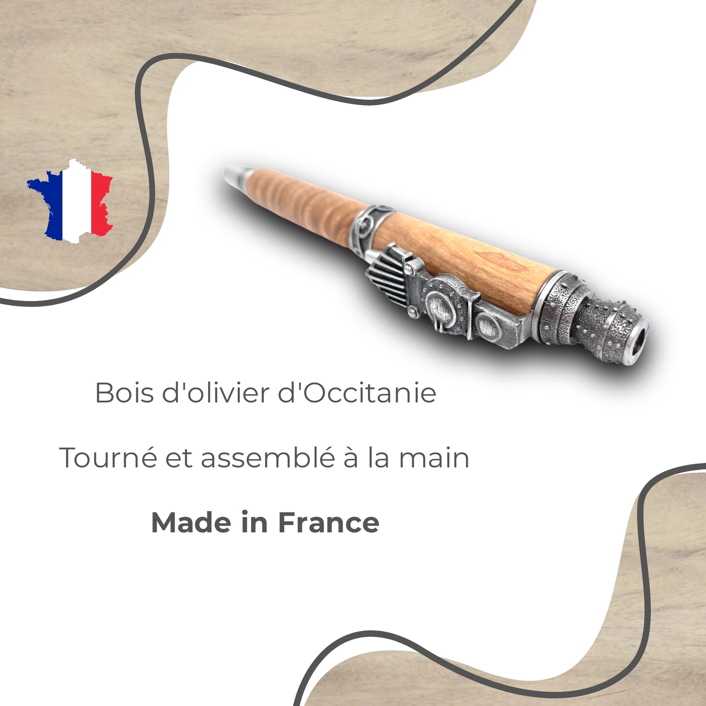STYLO EN BOIS D'OLIVIER - MODELE TRAIN