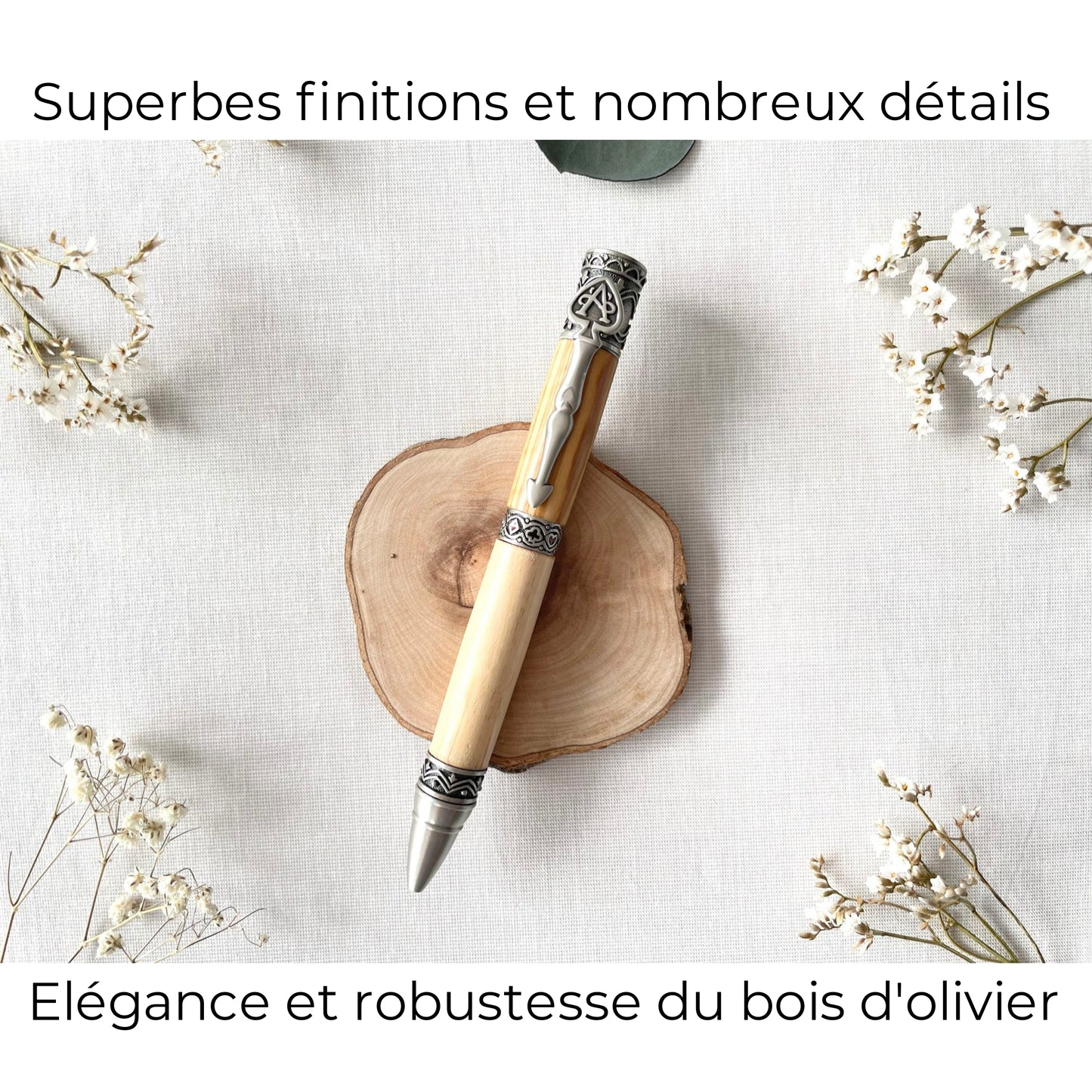 STYLO EN BOIS D'OLIVIER - MODELE CASINO