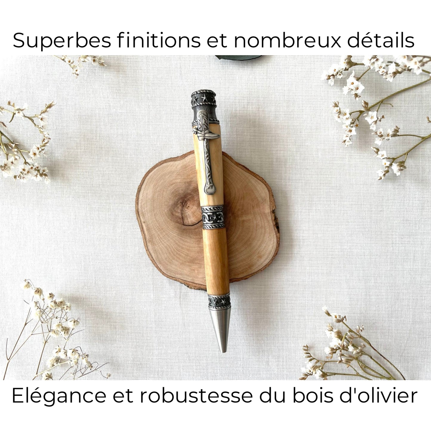 STYLO EN BOIS D'OLIVIER - MODELE COWBOY