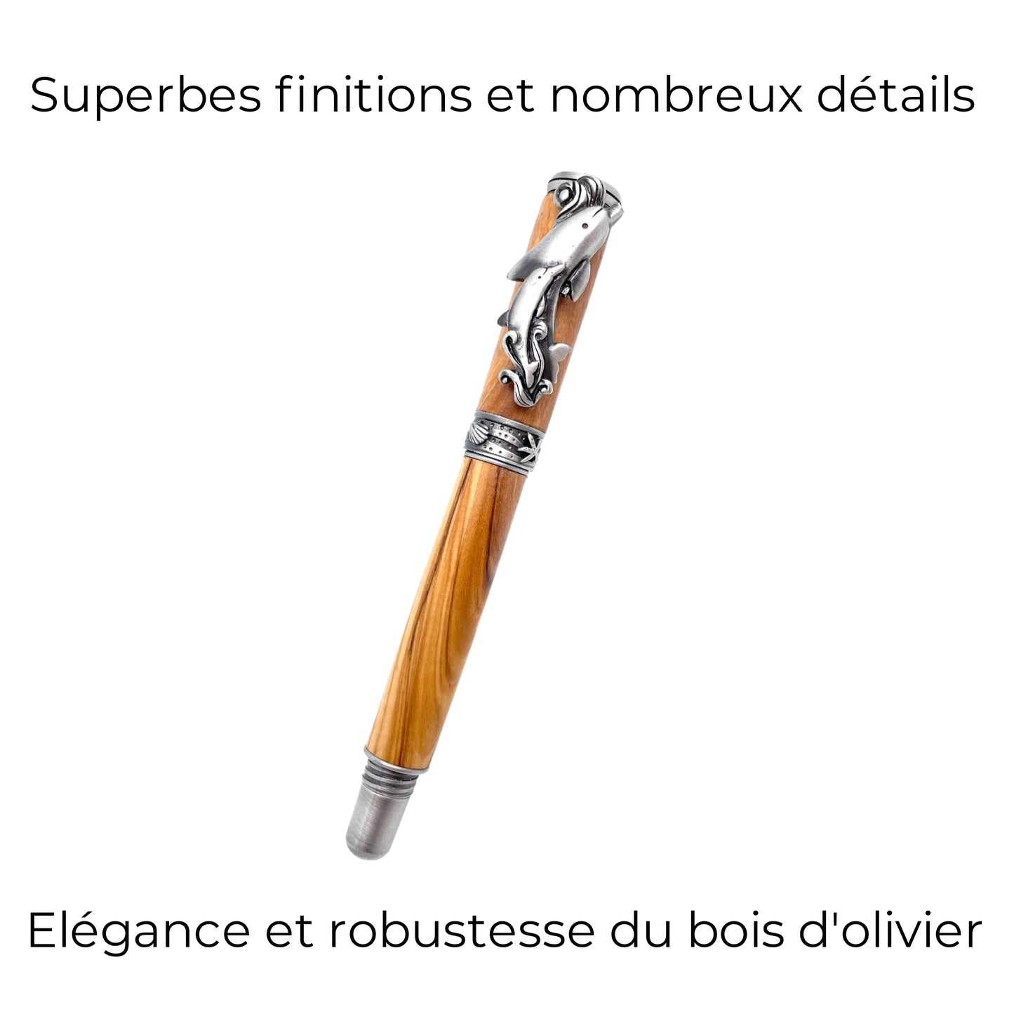 STYLO EN BOIS D'OLIVIER - MODELE DAUPHIN