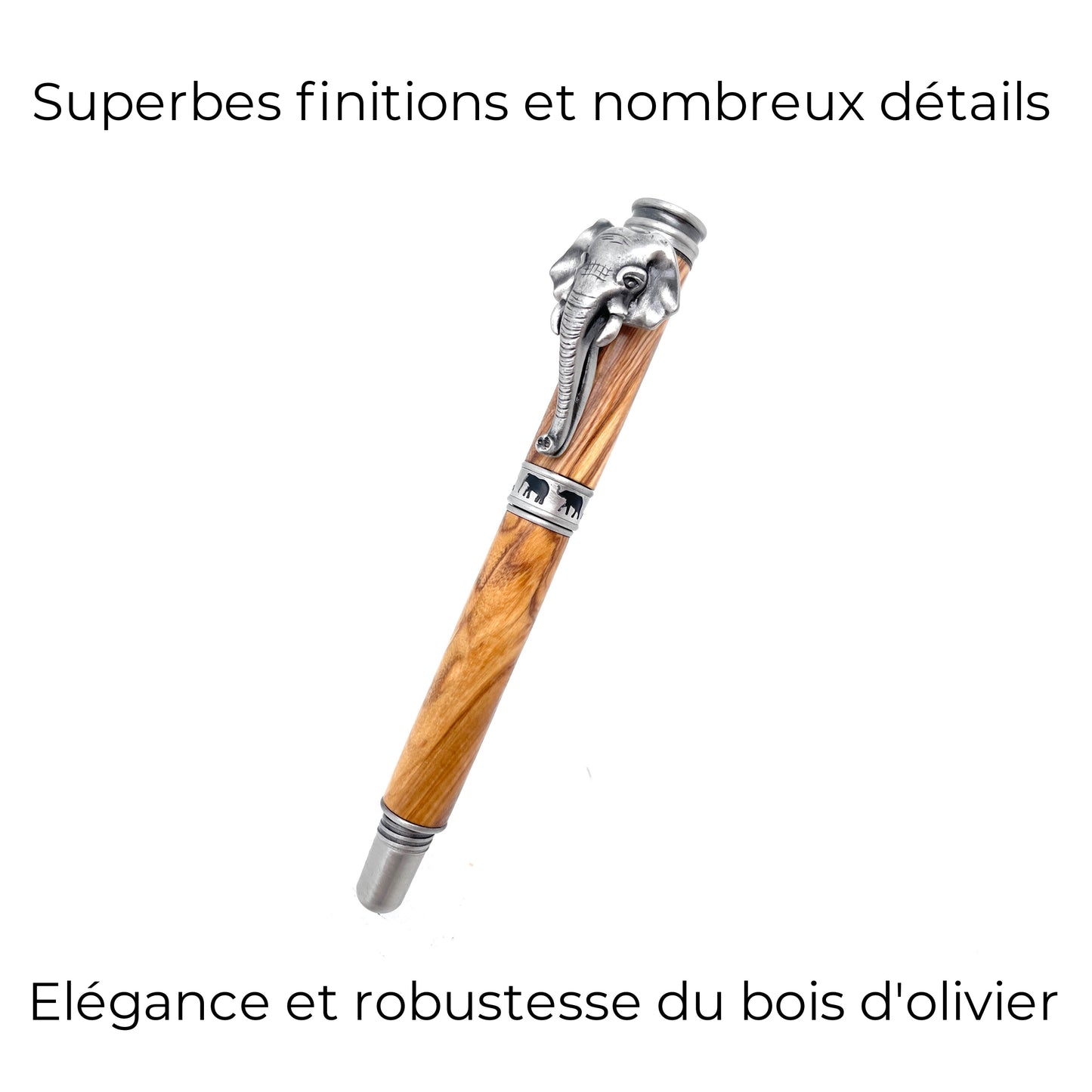 STYLO EN BOIS D'OLIVIER - MODELE ELEPHANT