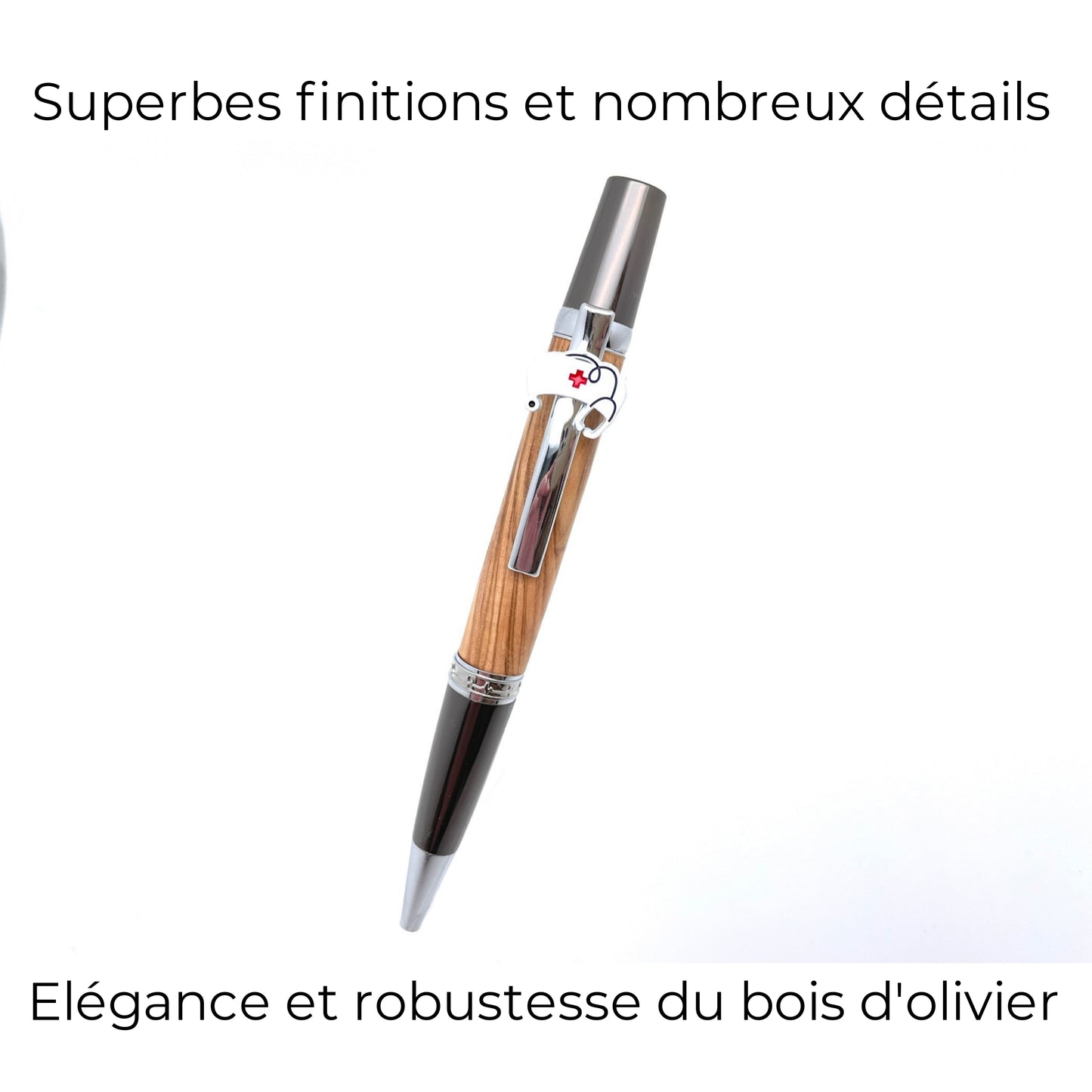 STYLO EN BOIS D'OLIVIER - MODELE INFIRMIERE