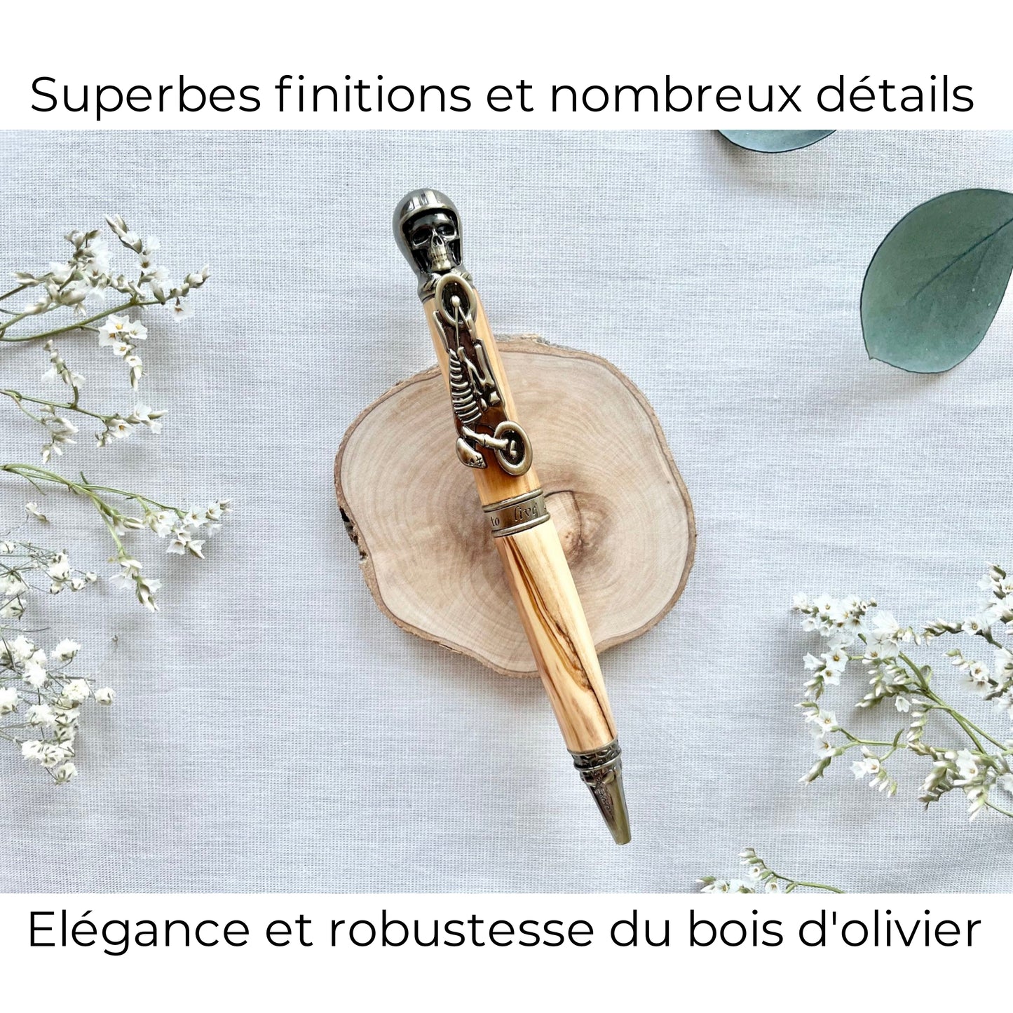 STYLO EN BOIS D'OLIVIER - MODELE MOTO
