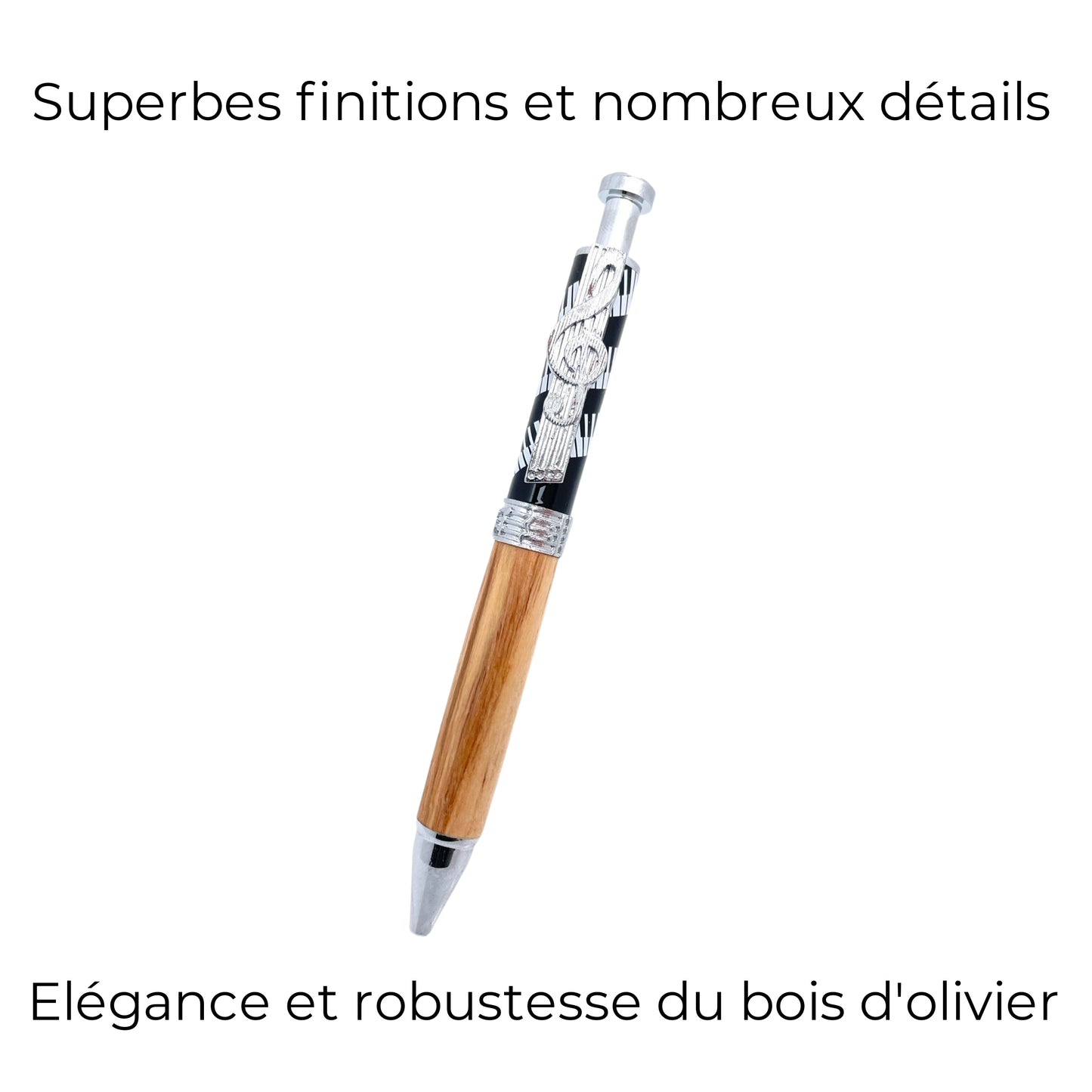 STYLO EN BOIS D'OLIVIER - MODELE PIANO