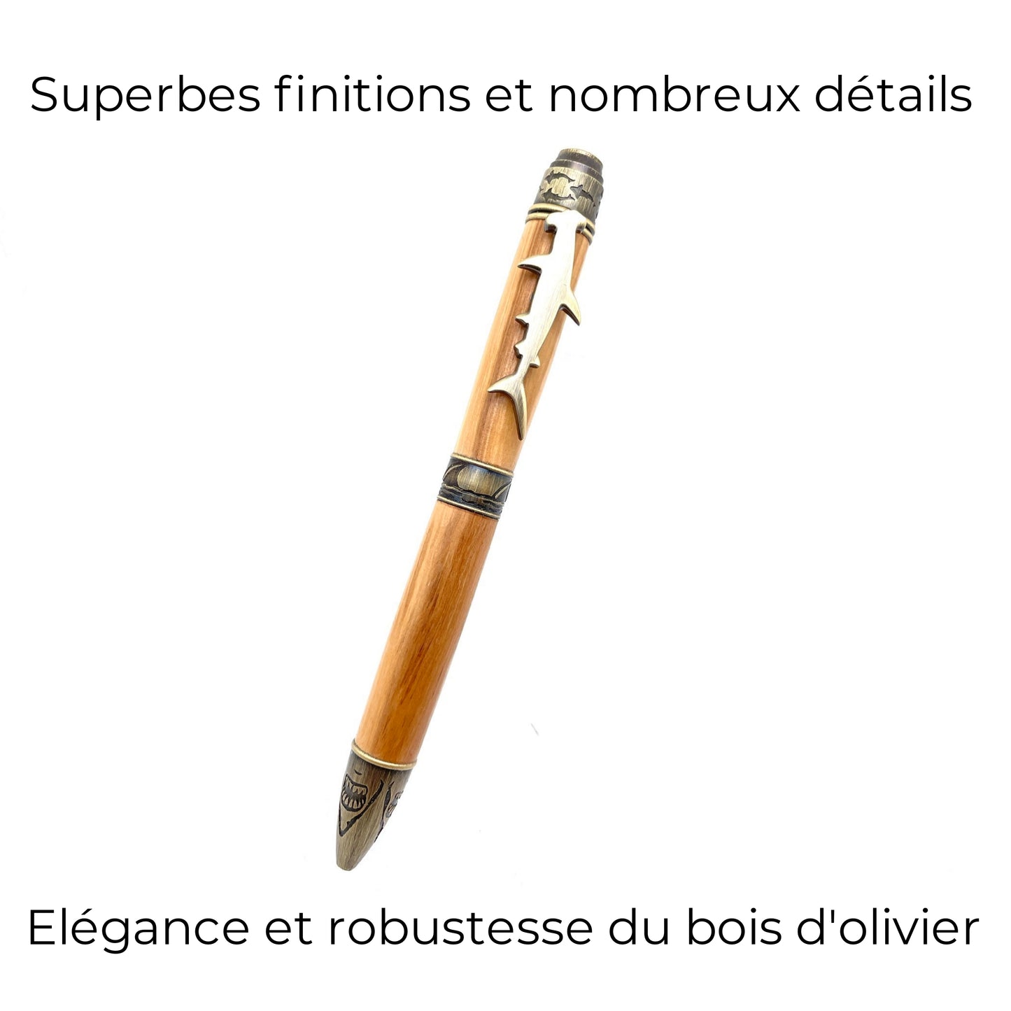 STYLO EN BOIS D'OLIVIER - MODELE REQUIN