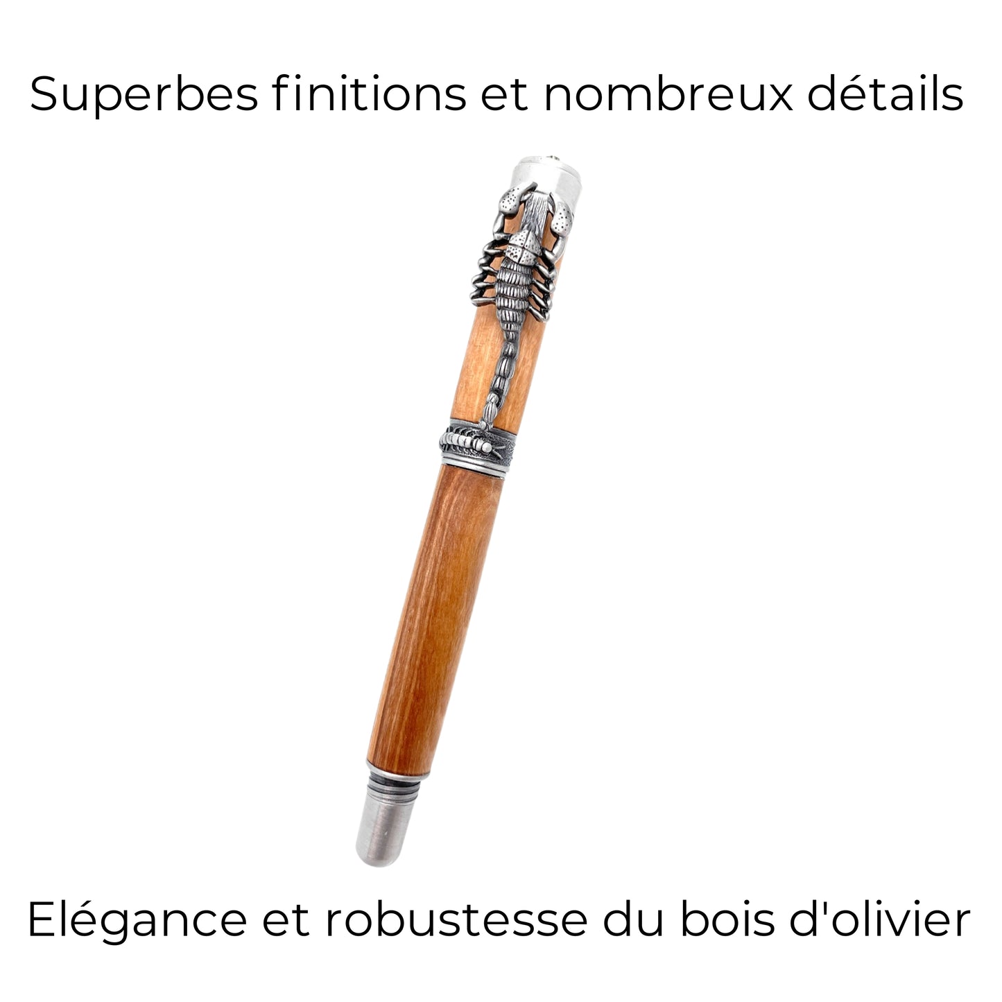 STYLO EN BOIS D'OLIVIER - MODELE SCORPION