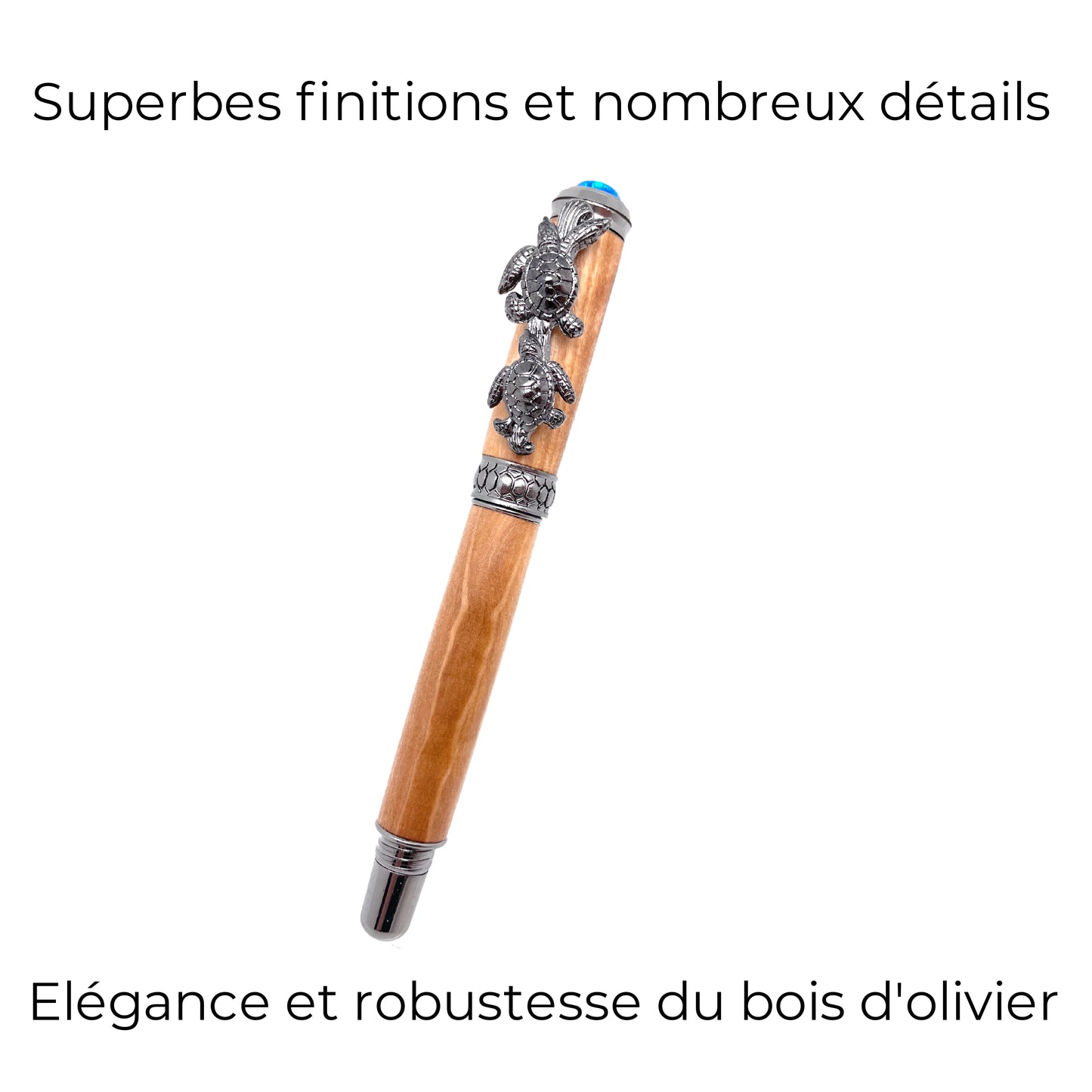 STYLO EN BOIS D'OLIVIER - MODELE TORTUE