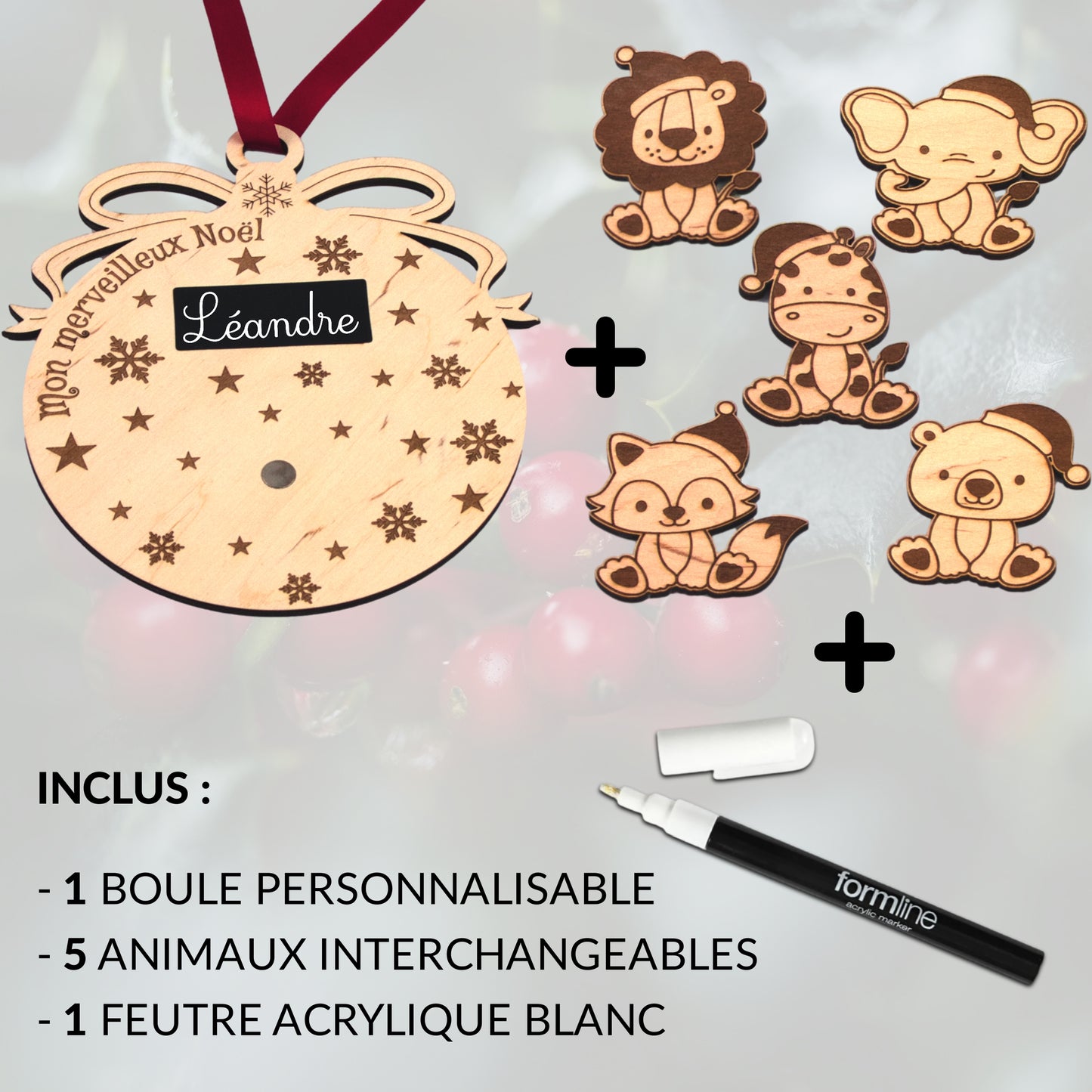 BOULE DE NOËL - GEANTE - ANIMAUX - MODULABLE - A PERSONNALISER SOI MEME