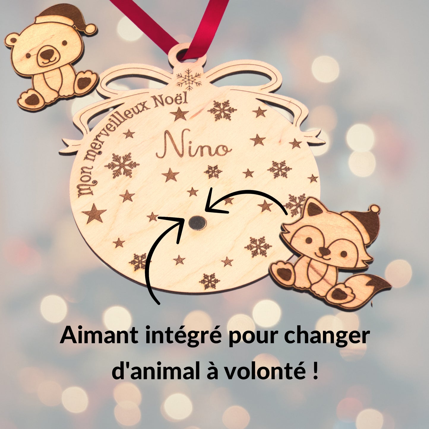 BOULE DE NOËL - GEANTE - ANIMAUX - MODULABLE - PERSONNALISABLE