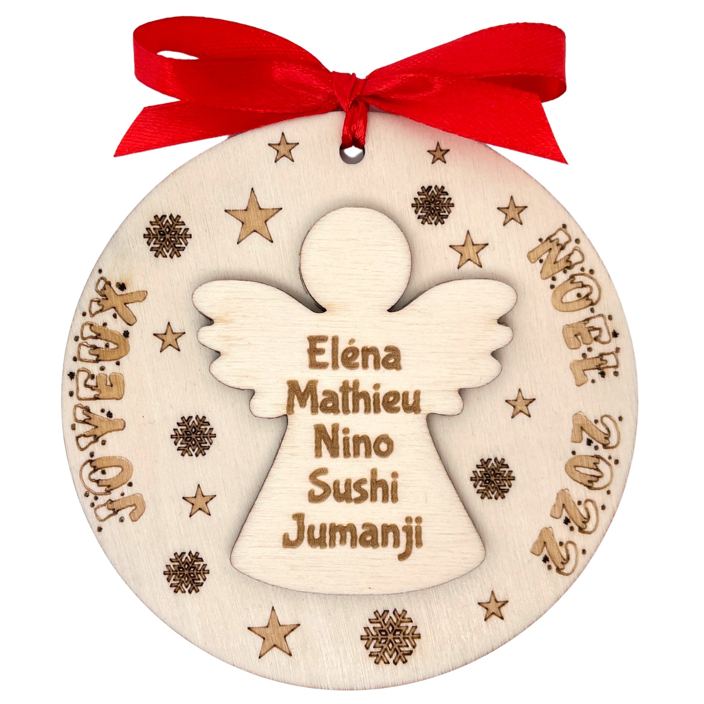 BOULE DE NOËL "FAMILLE" - PERSONNALISABLE - ANGE