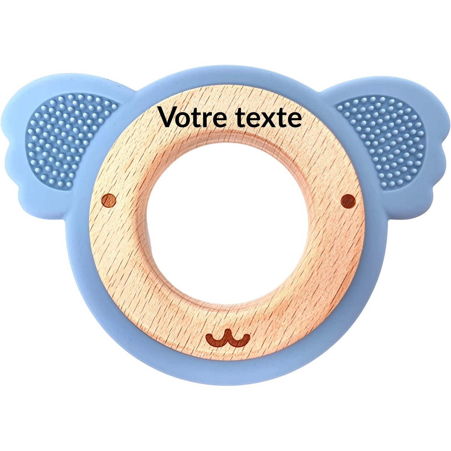 ANNEAU DE DENTITION BOIS ET SILICONE - PERSONNALISABLE - KOALA