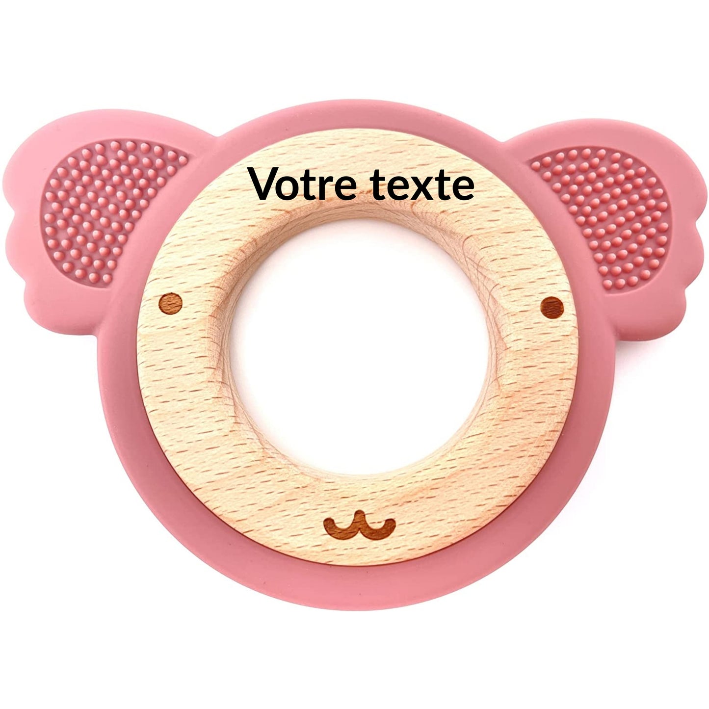 ANNEAU DE DENTITION BOIS ET SILICONE - PERSONNALISABLE - KOALA