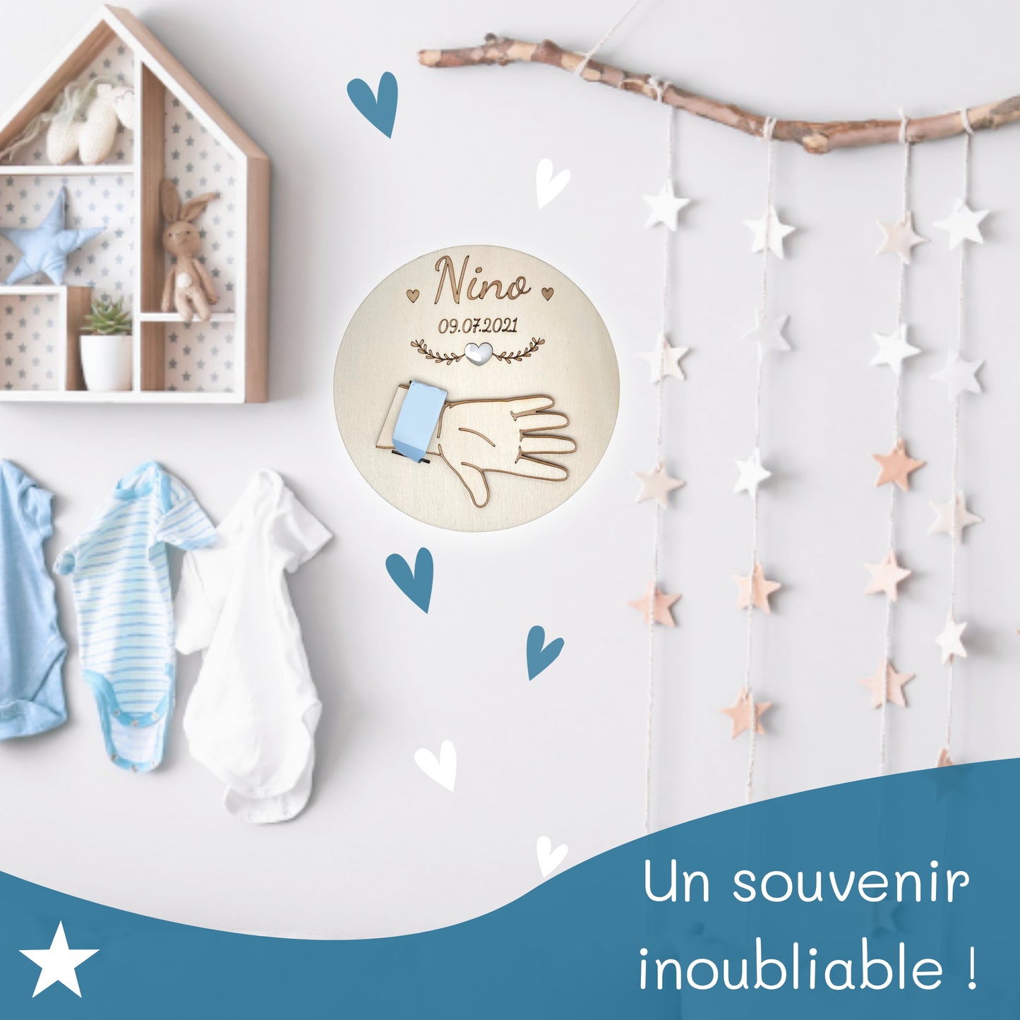 PORTE BRACELET DE NAISSANCE EN BOIS - PERSONNALISABLE