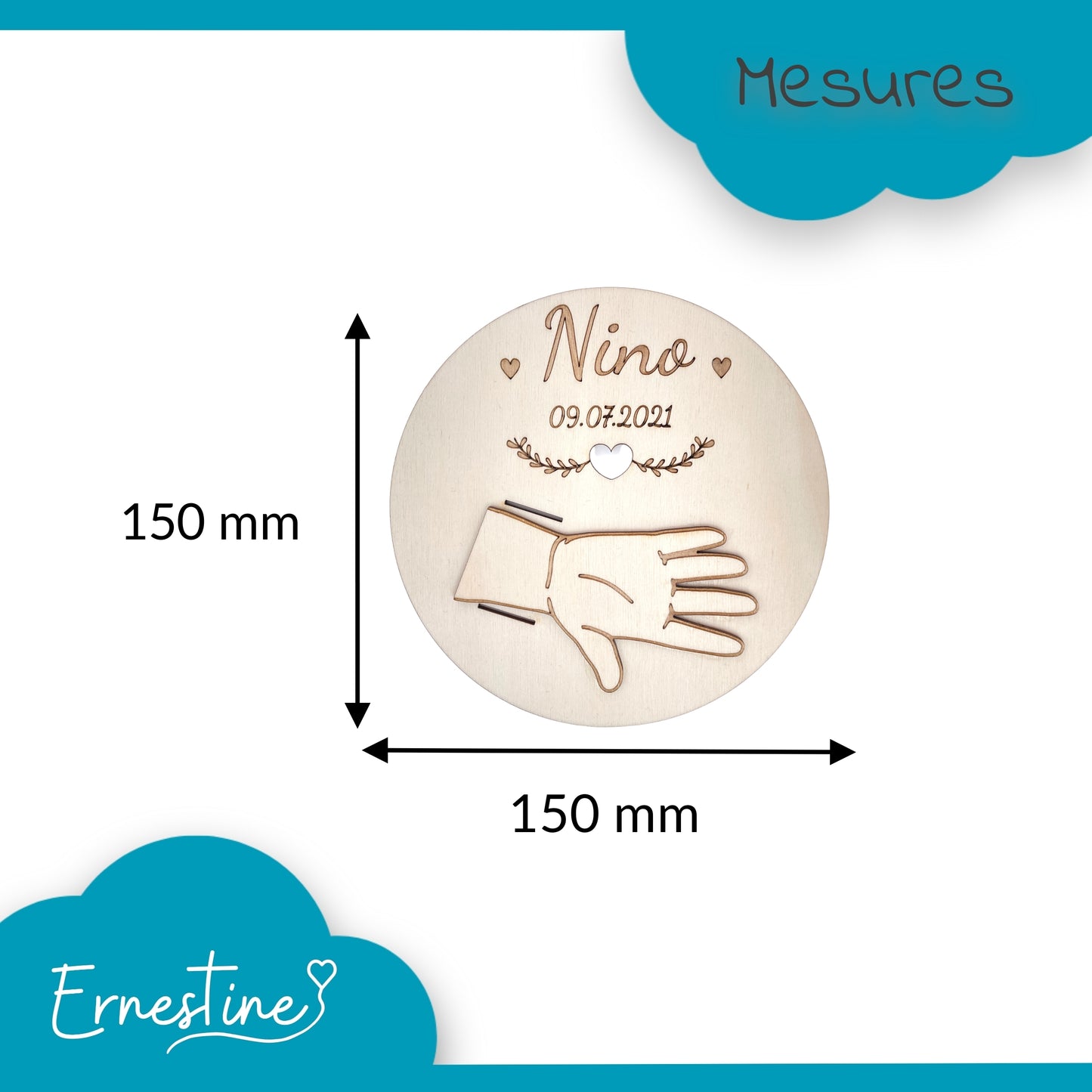 PORTE BRACELET DE NAISSANCE EN BOIS - PERSONNALISABLE