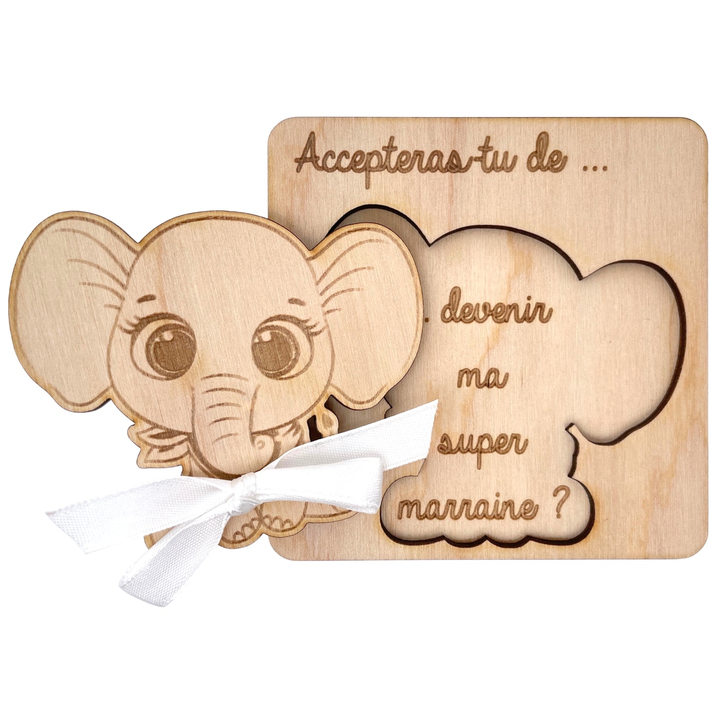 CARTE ANNONCE NAISSANCE - MARRAINE - ELEPHANT