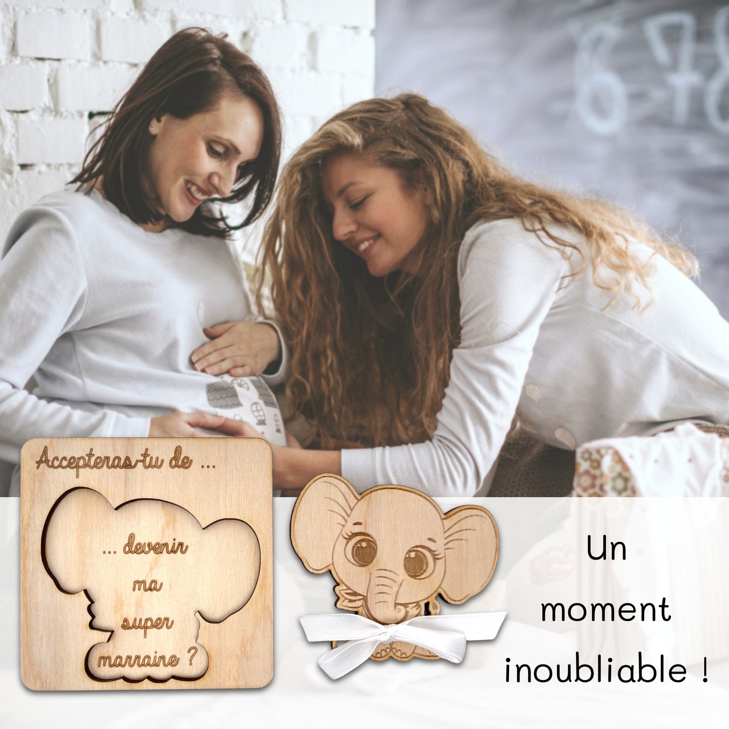 CARTE ANNONCE NAISSANCE - MARRAINE - ELEPHANT
