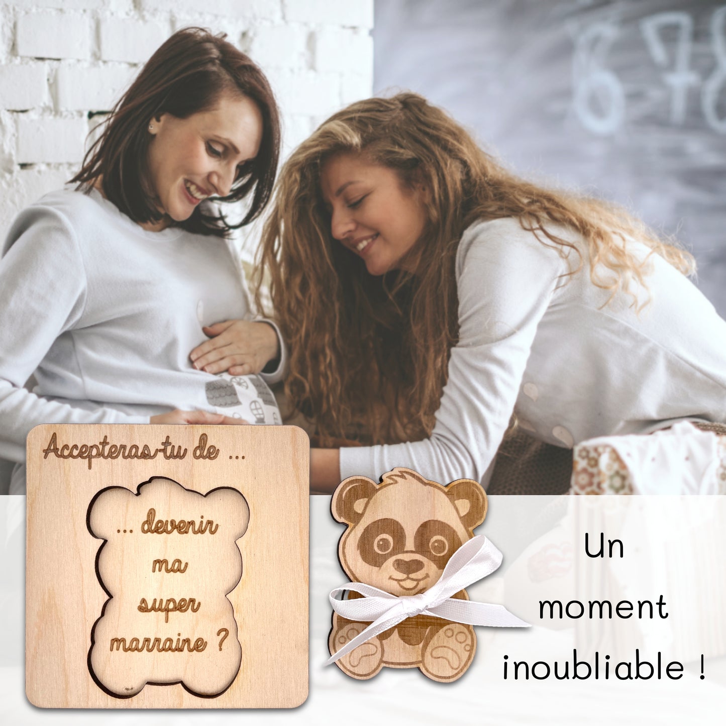 CARTE ANNONCE NAISSANCE - MARRAINE - PANDA