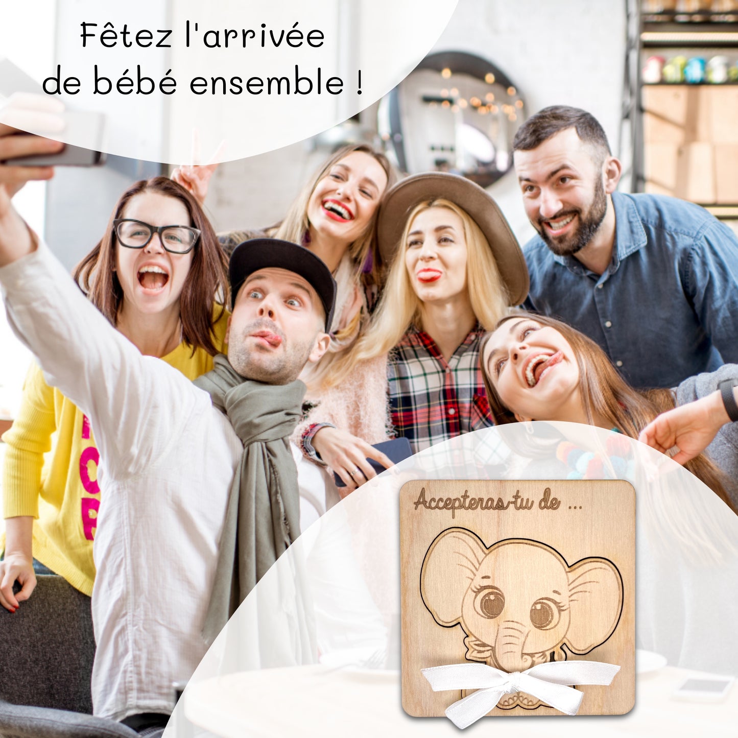 CARTE ANNONCE NAISSANCE - MARRAINE - ELEPHANT