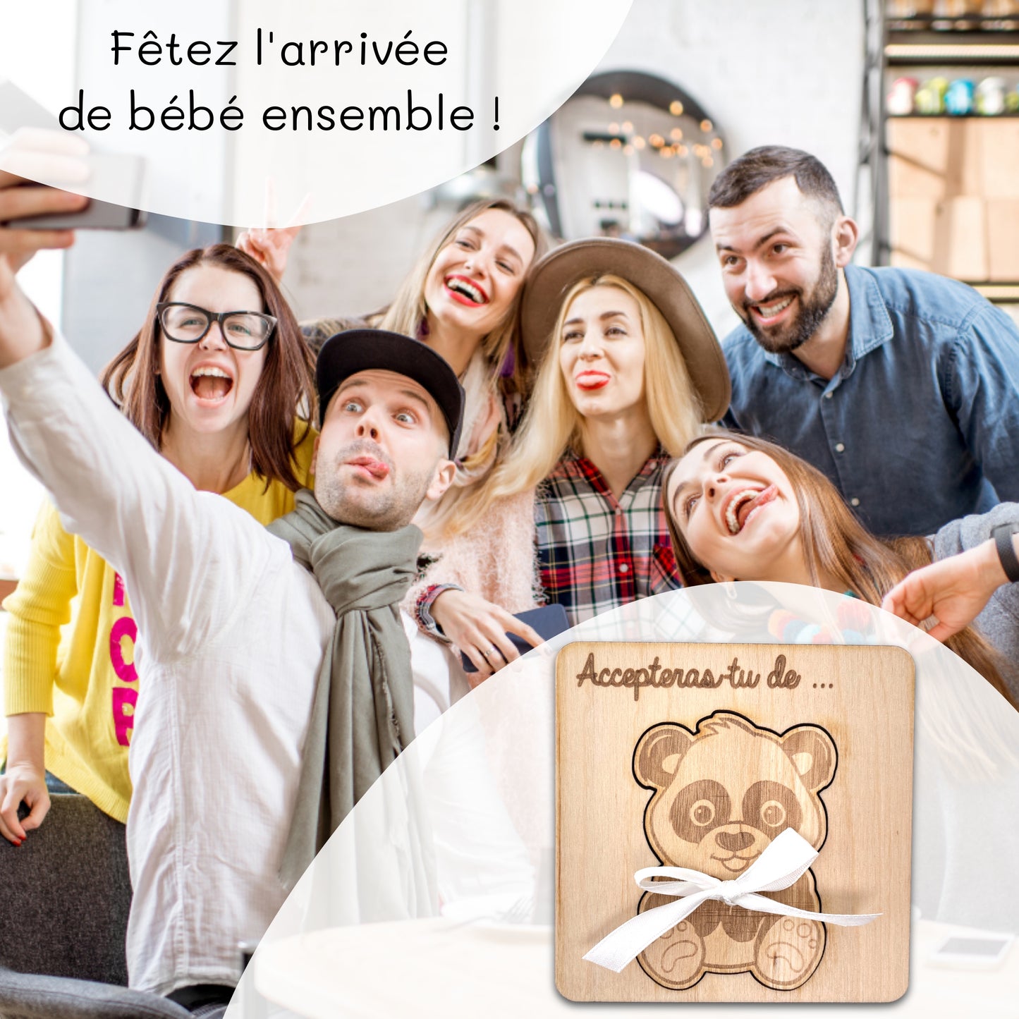 CARTE ANNONCE NAISSANCE - MARRAINE - PANDA