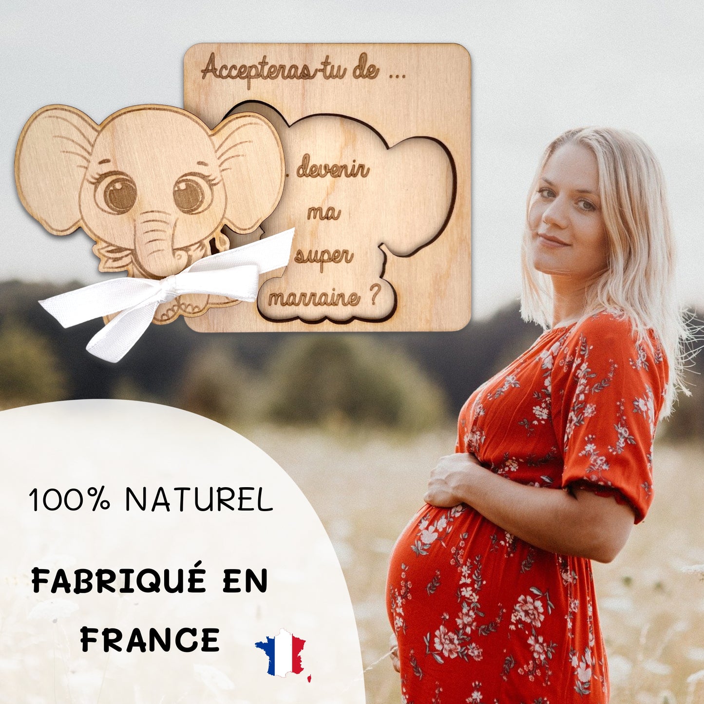 CARTE ANNONCE NAISSANCE - MARRAINE - ELEPHANT