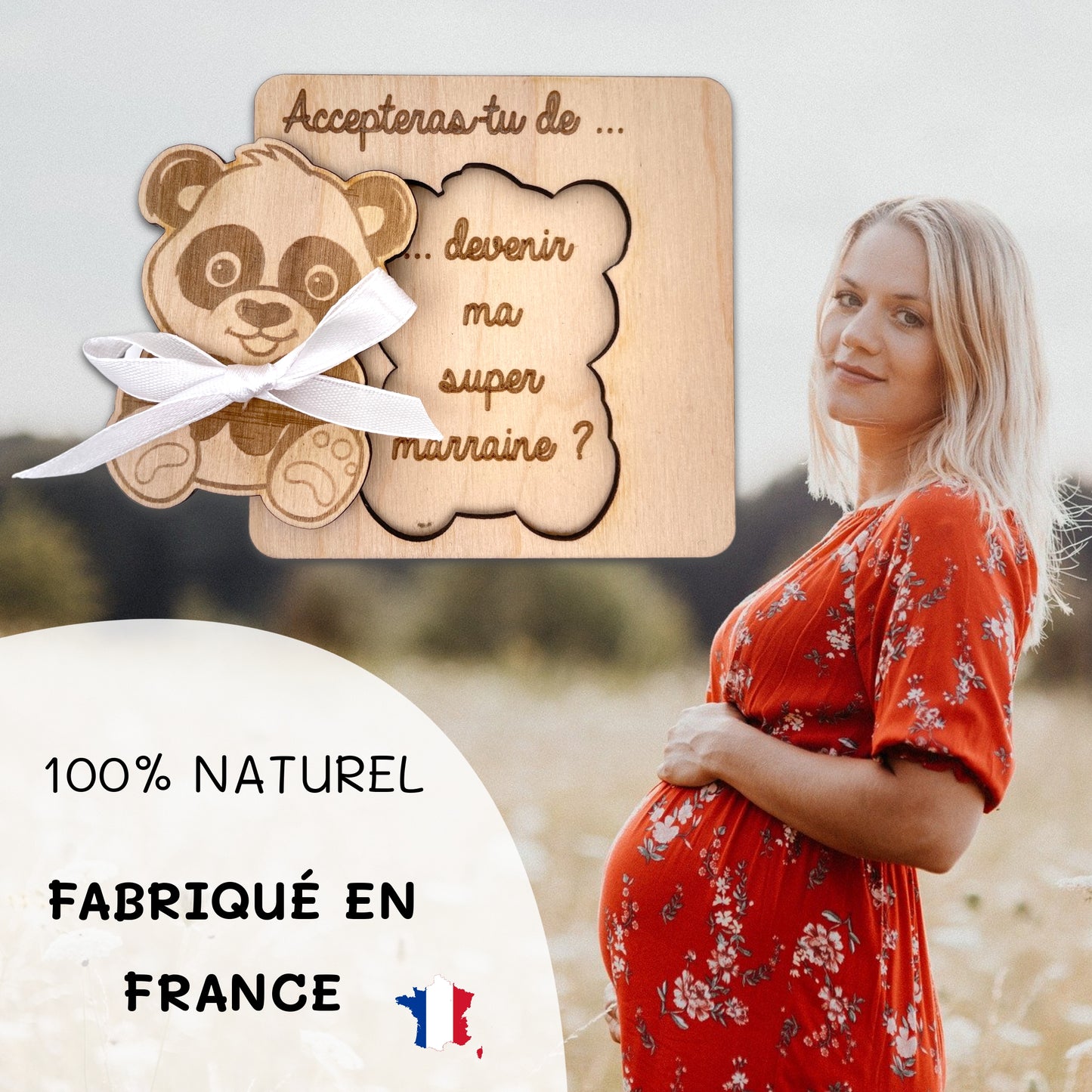 CARTE ANNONCE NAISSANCE - MARRAINE - PANDA