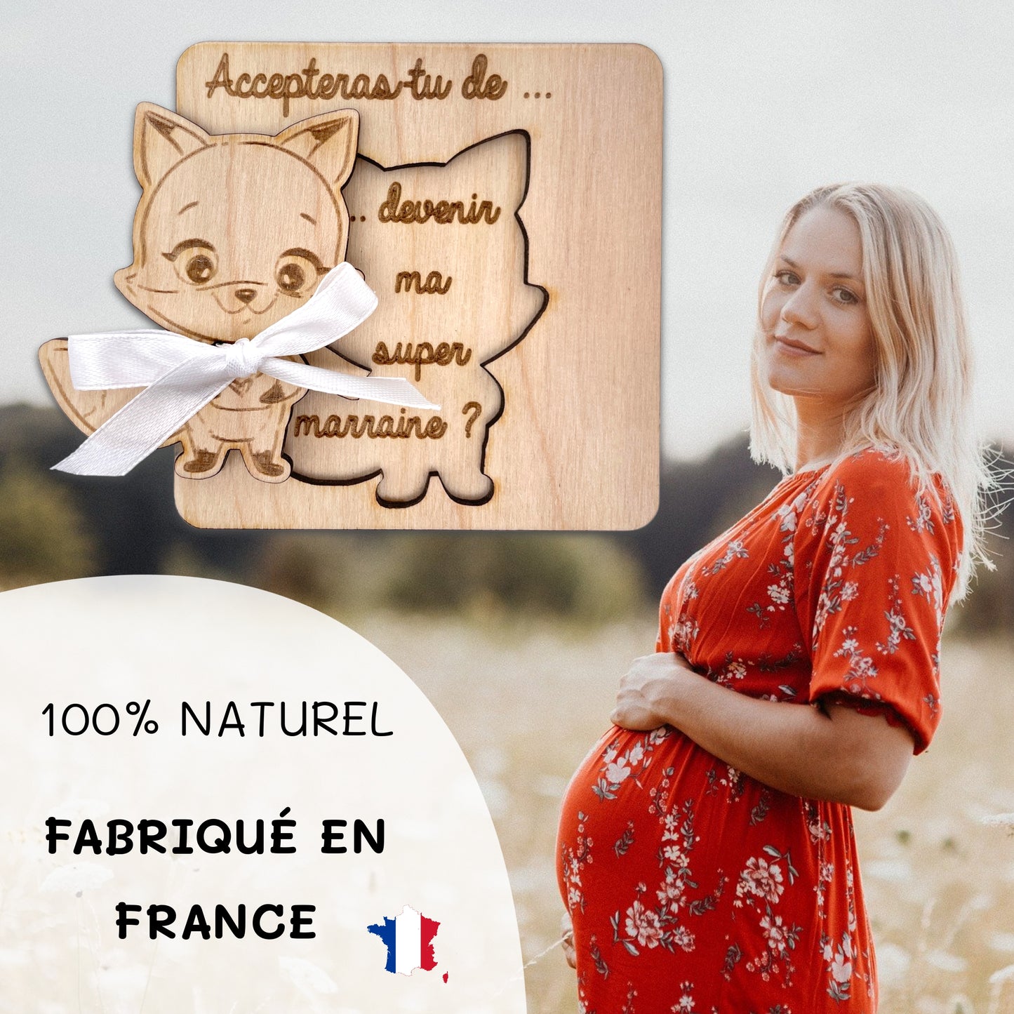 CARTE ANNONCE NAISSANCE - MARRAINE - RENARD