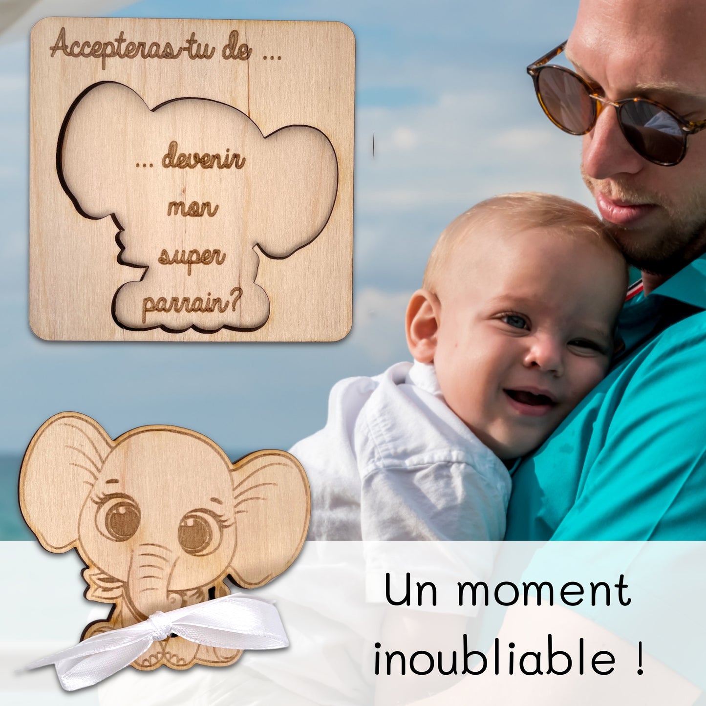 CARTE ANNONCE NAISSANCE - PARRAIN - ELEPHANT