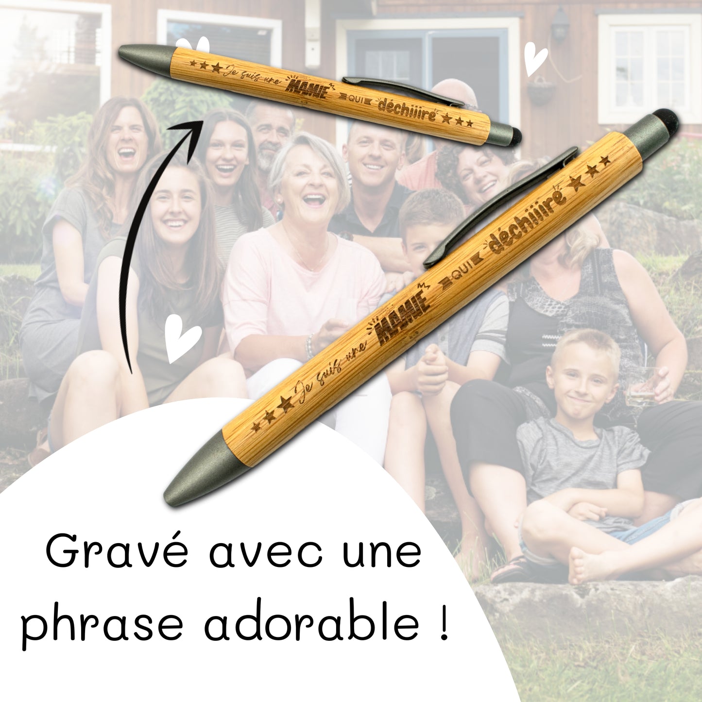 STYLO BAMBOU AVEC EMBOUT TACTILE - MAMIE - MAMIE QUI DECHIRE