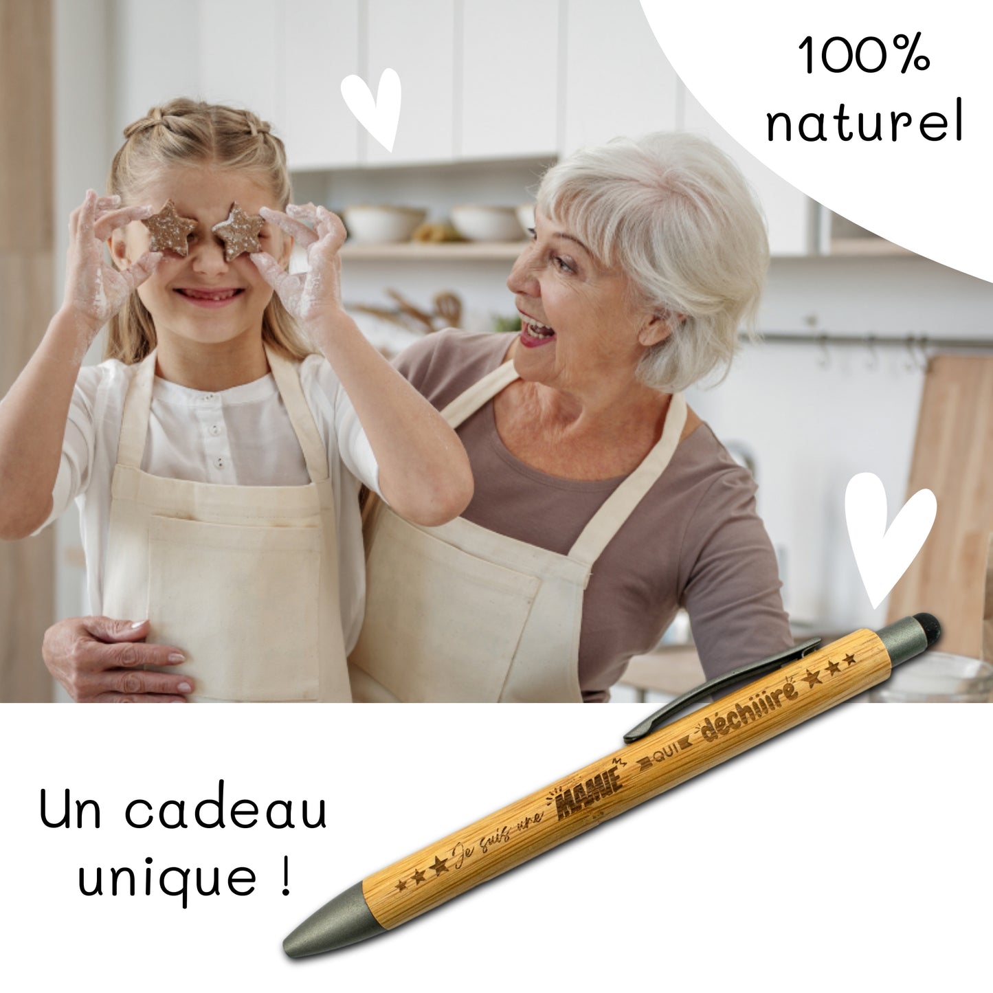 STYLO BAMBOU AVEC EMBOUT TACTILE - MAMIE - MAMIE QUI DECHIRE