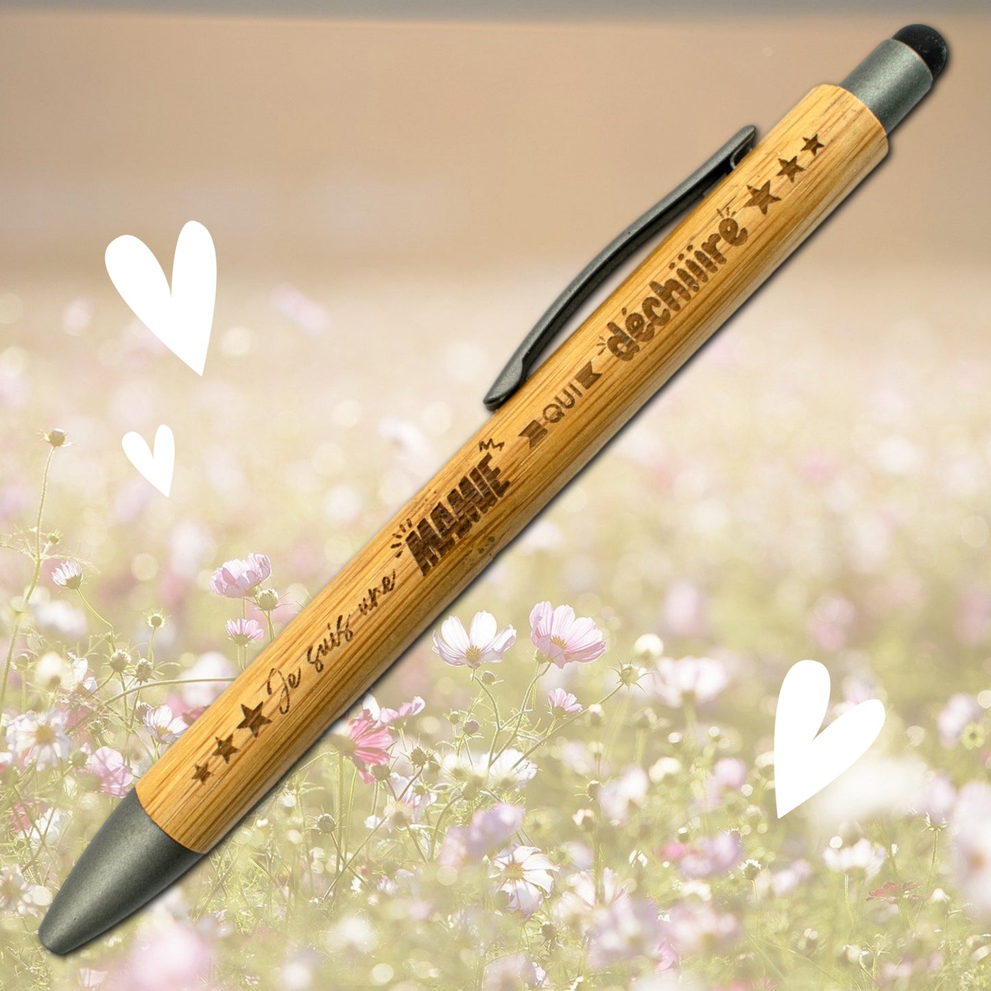 STYLO BAMBOU AVEC EMBOUT TACTILE - MAMIE - MAMIE QUI DECHIRE