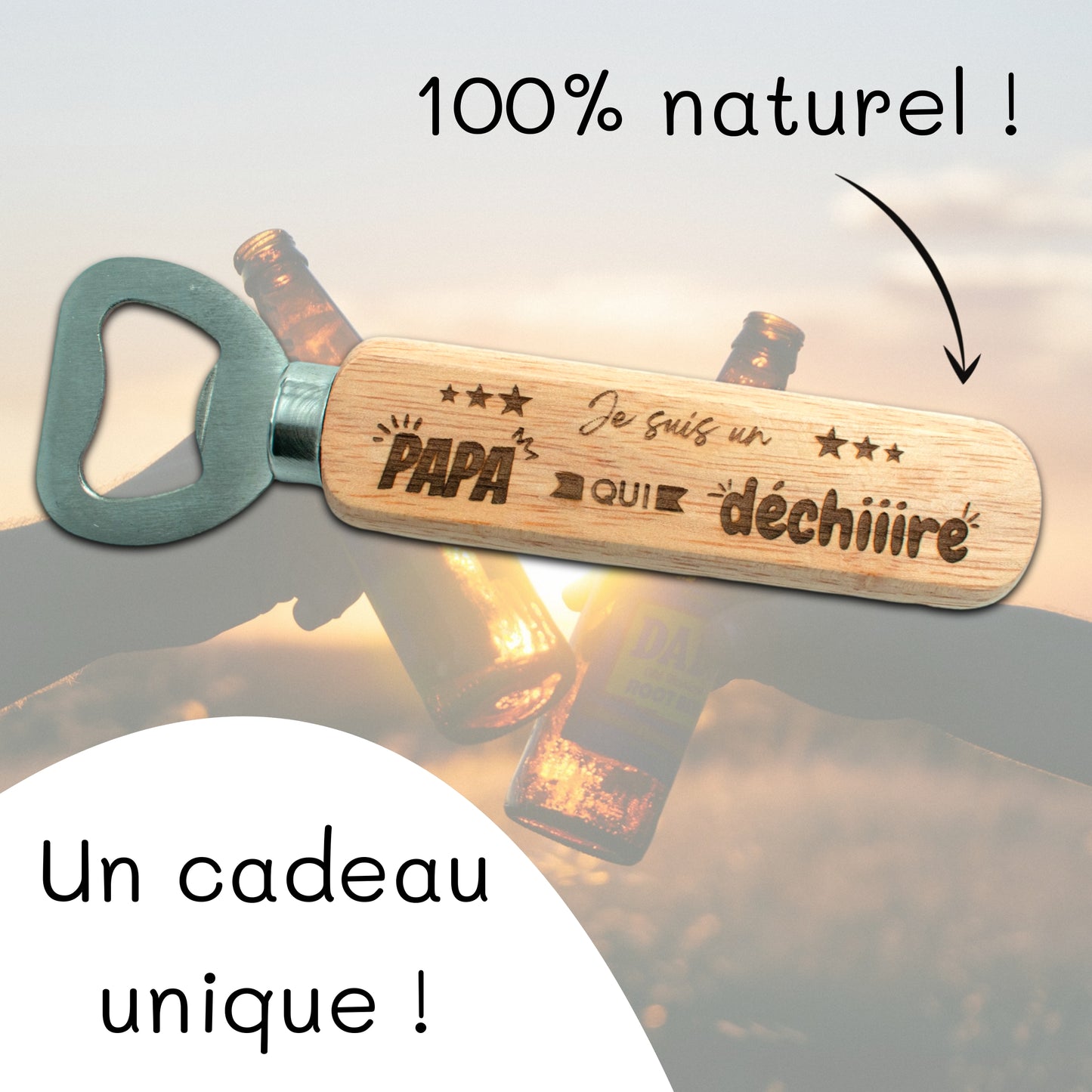 DECAPSULEUR MANCHE BOIS - PAPA - DECHIRE