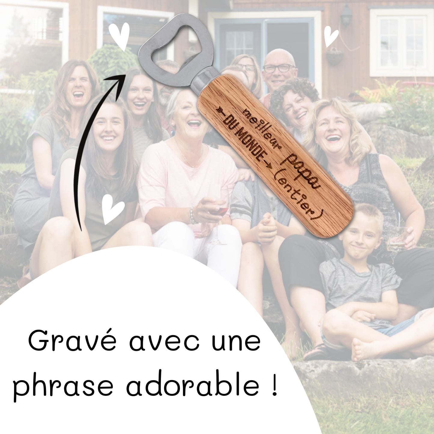 DECAPSULEUR MANCHE BOIS - PAPA - MEILLEUR DU MONDE ENTIER