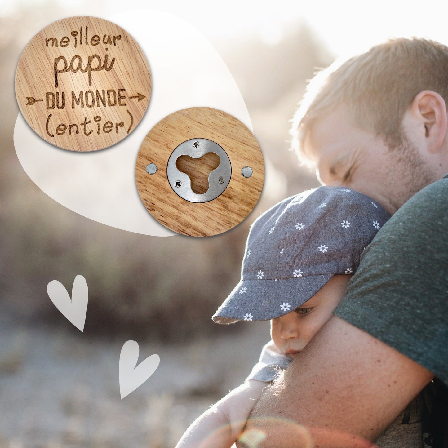 DECAPSULEUR MAGNETIQUE EN BOIS - PAPI - MEILLEUR DU MONDE ENTIER