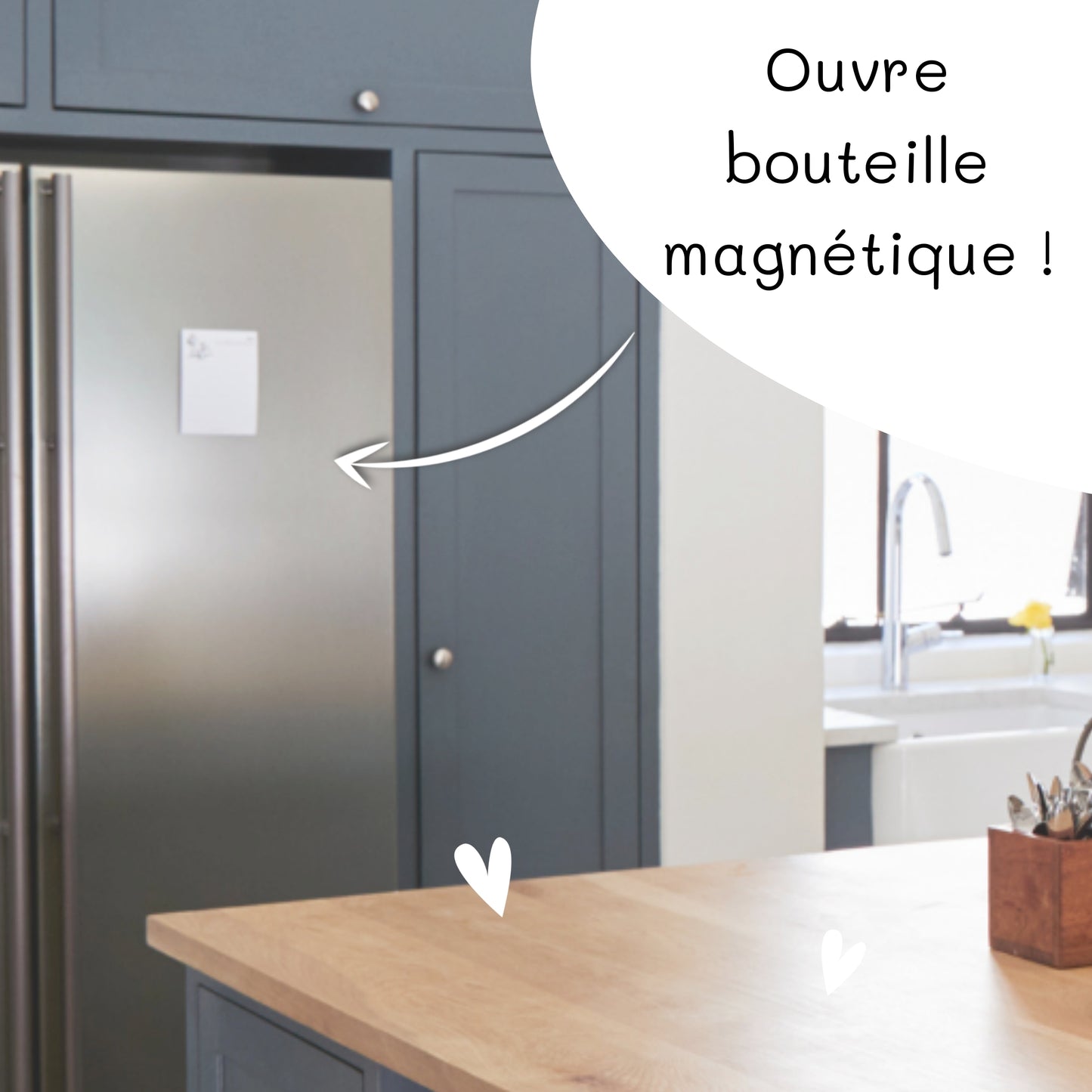 DECAPSULEUR MAGNETIQUE EN BOIS - PARRAIN - JE T'AIME JUSQU'AUX ETOILES