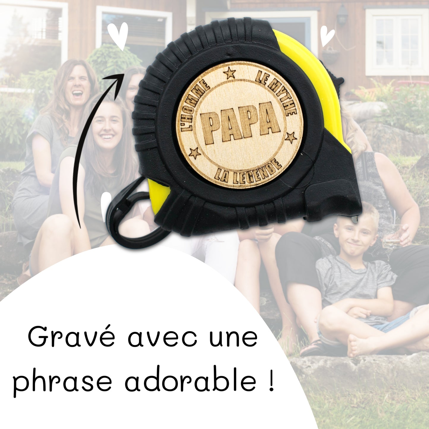 METRE RUBAN - 3M - JAUNE - PAPA - L'HOMME, LE MYTHE, LA LEGENDE