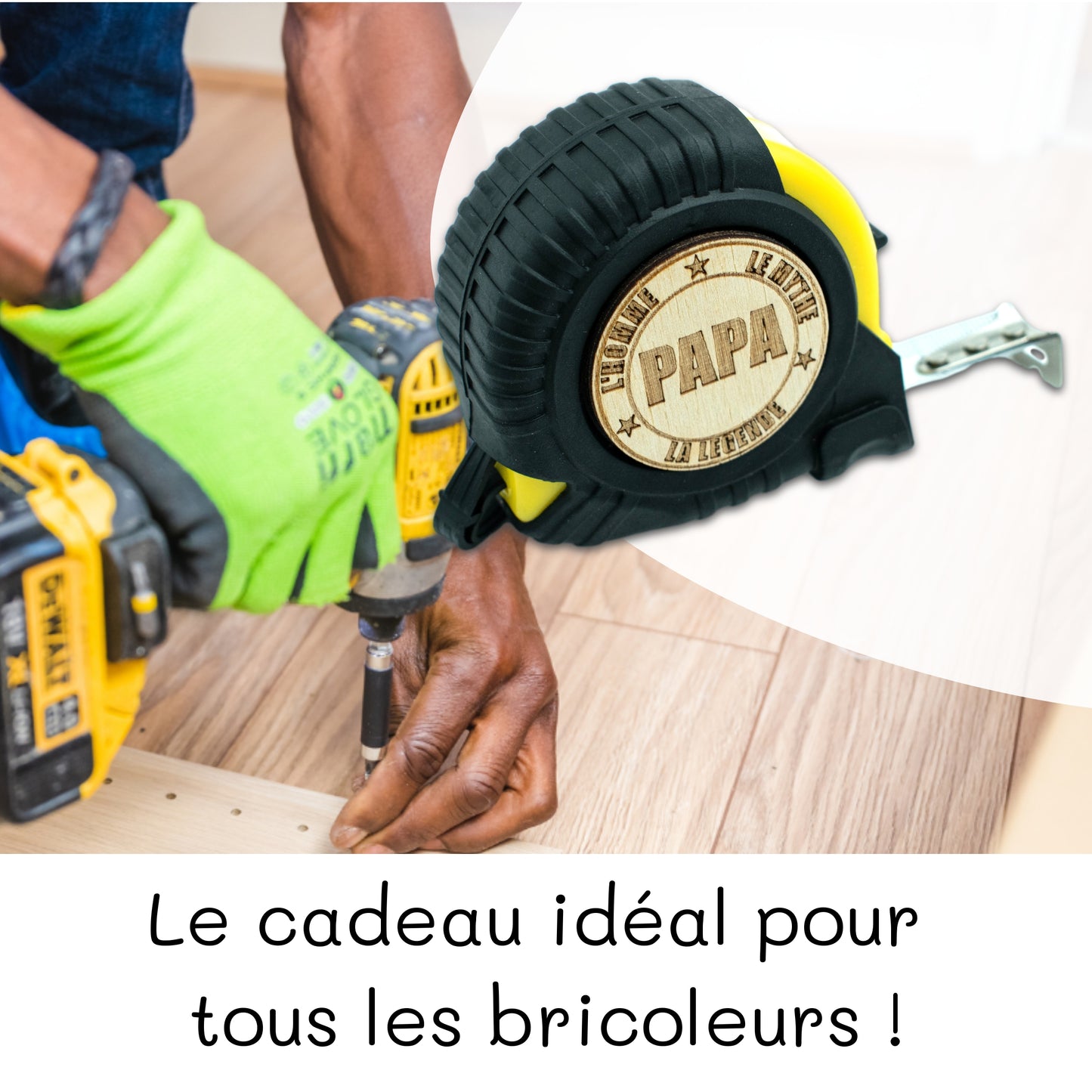 METRE RUBAN - 3M - JAUNE - PAPA - L'HOMME, LE MYTHE, LA LEGENDE