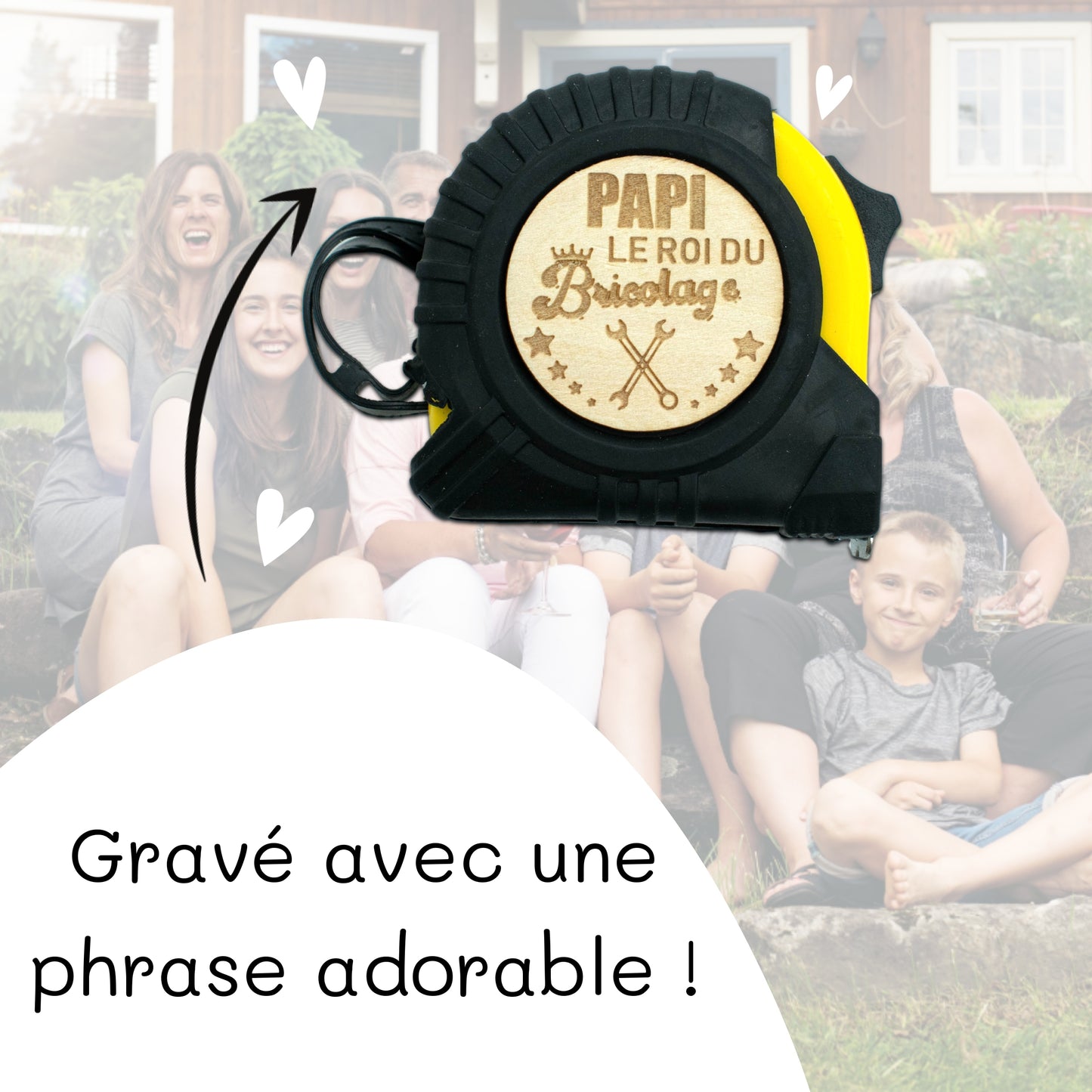 METRE RUBAN - 3M - JAUNE - PAPI - LE ROI DU BRICOLAGE