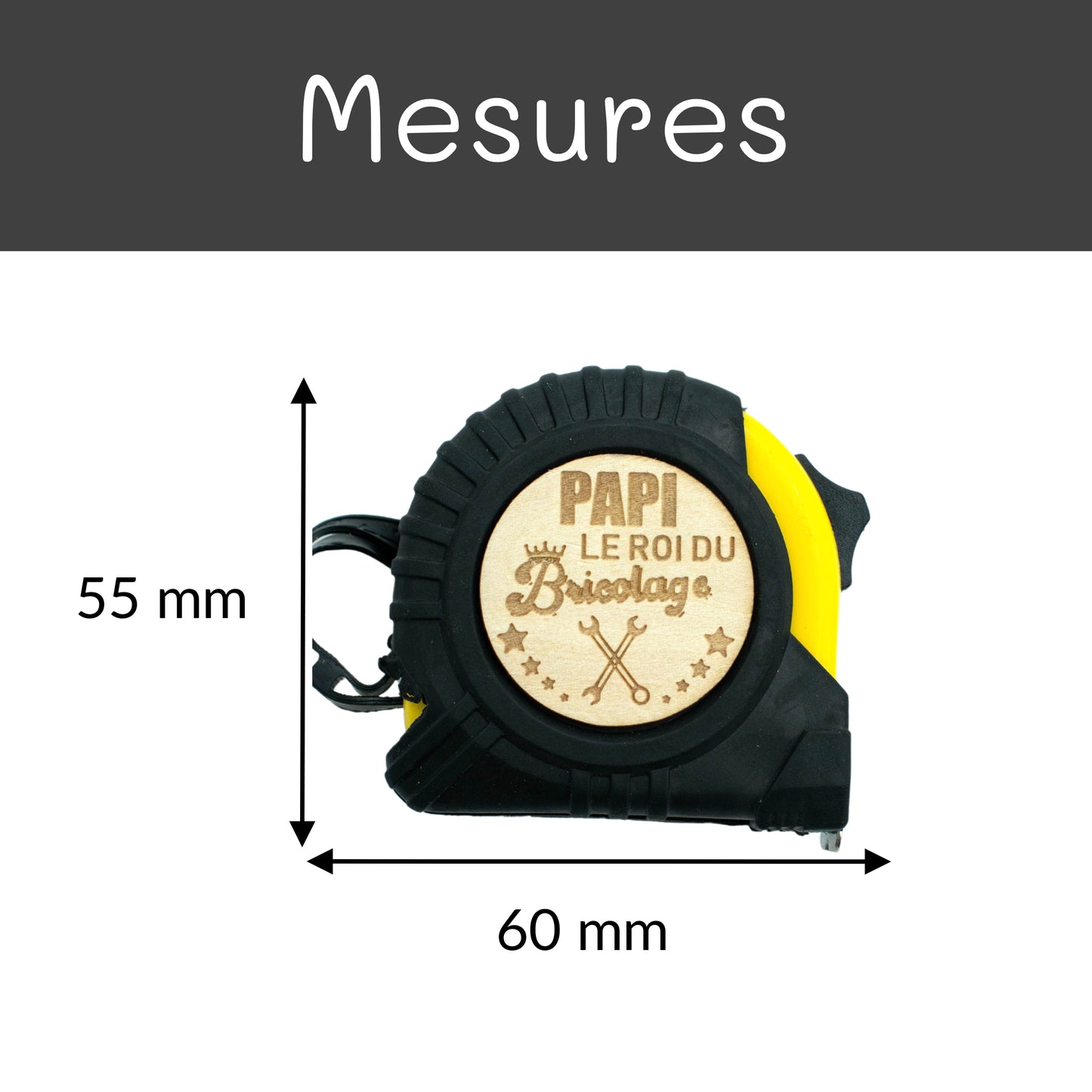 METRE RUBAN - 3M - JAUNE - PAPI - LE ROI DU BRICOLAGE